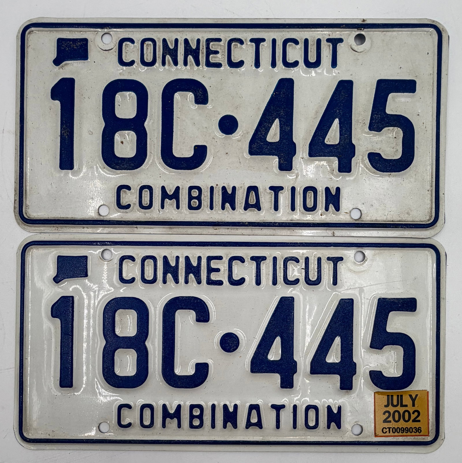 Pair of Connecticut Combination License Plates 18C-445 (1 of 4)