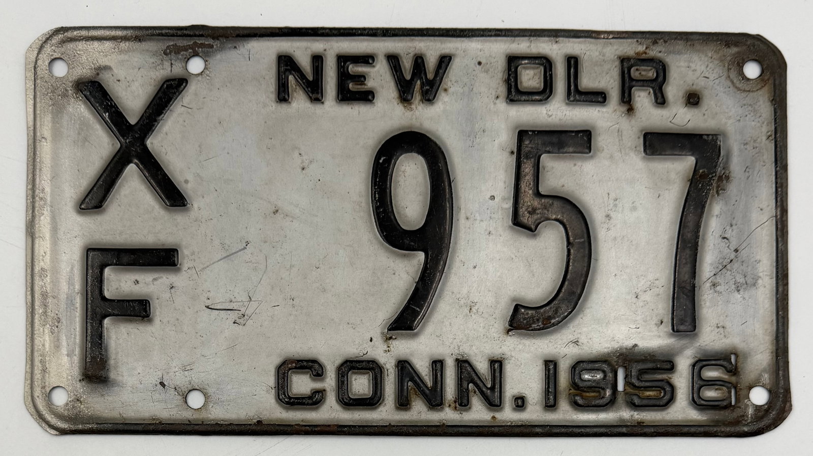 1956 Connecticut New Dealer License Plate XF-957 (1 of 5)