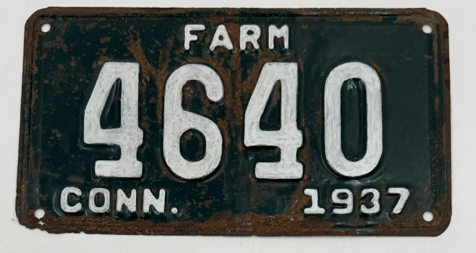 1937 Connecticut Farm License Plate 4640 (1 of 5)