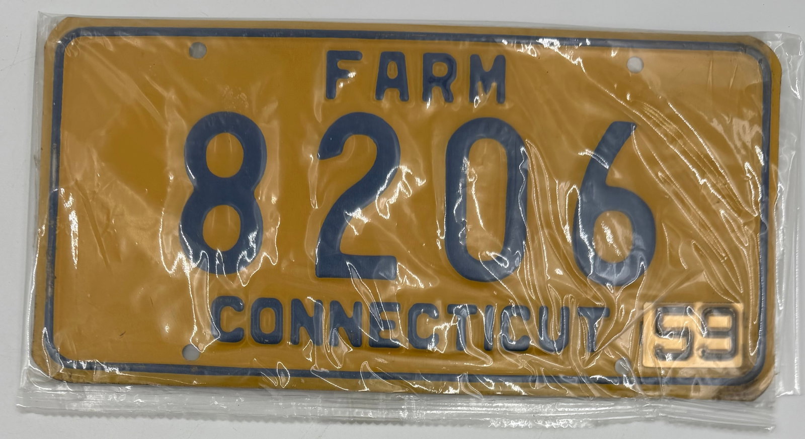 1958 Connecticut Farm License Plate 8206 (1 of 5)