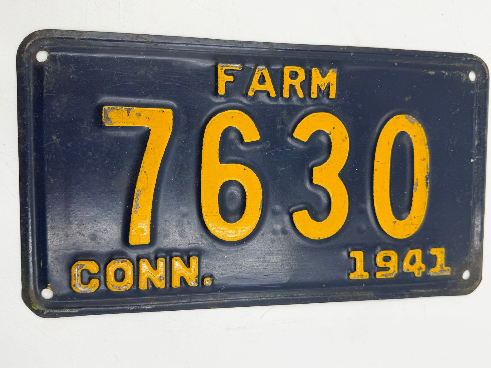 1941 Connecticut Farm License Plate 7630 (1 of 5)
