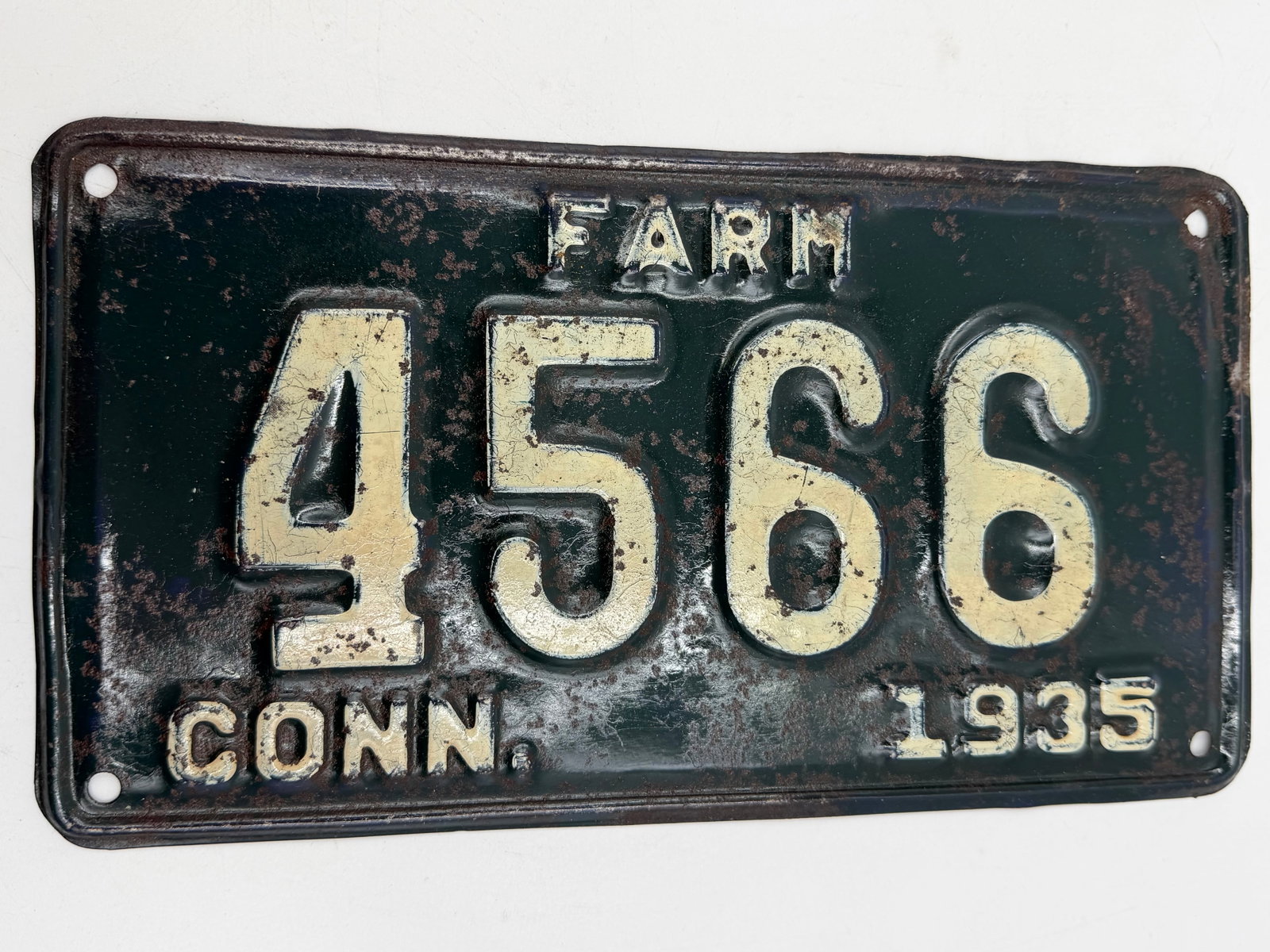 1935 Connecticut Farm License Plate 4566 (1 of 5)