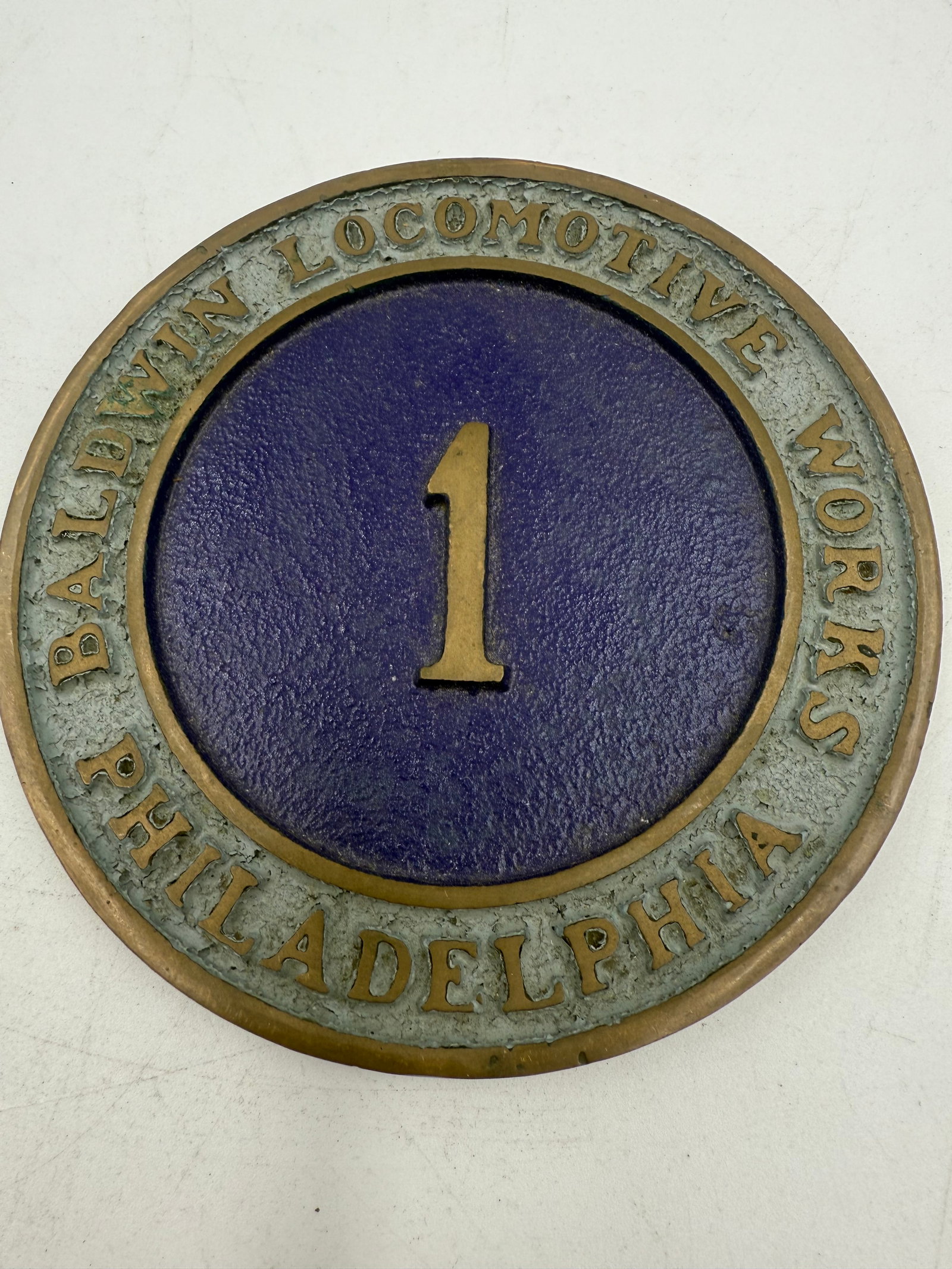 Baldwin Locomotive Works number 1 plate (1 of 4)