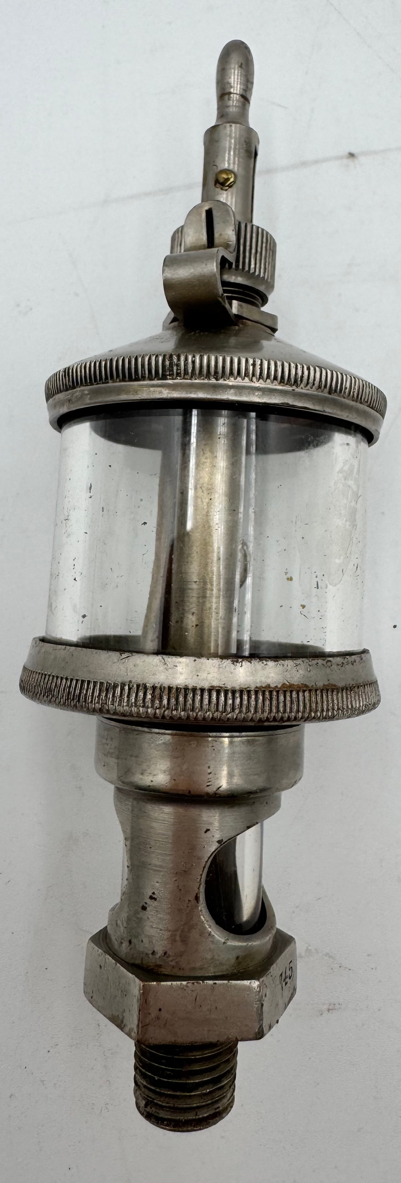Antique Glass Steam Engine Oiler Lubricator Nickel Plated Industrial Machine (1 of 4)