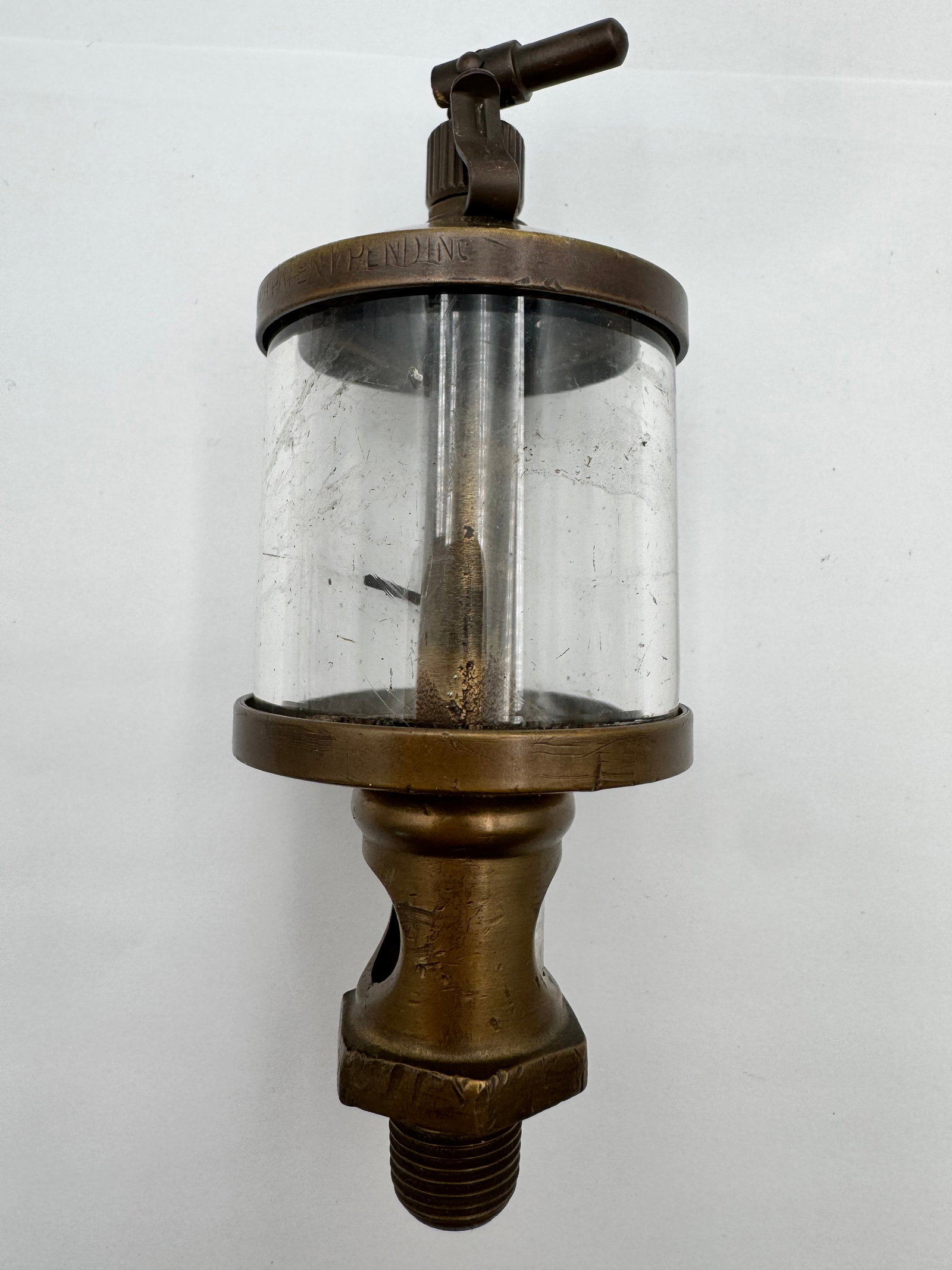 Antique Detroit Lubricator Co Brass Steam Engine Oiler Large Glass Lubricator (1 of 5)