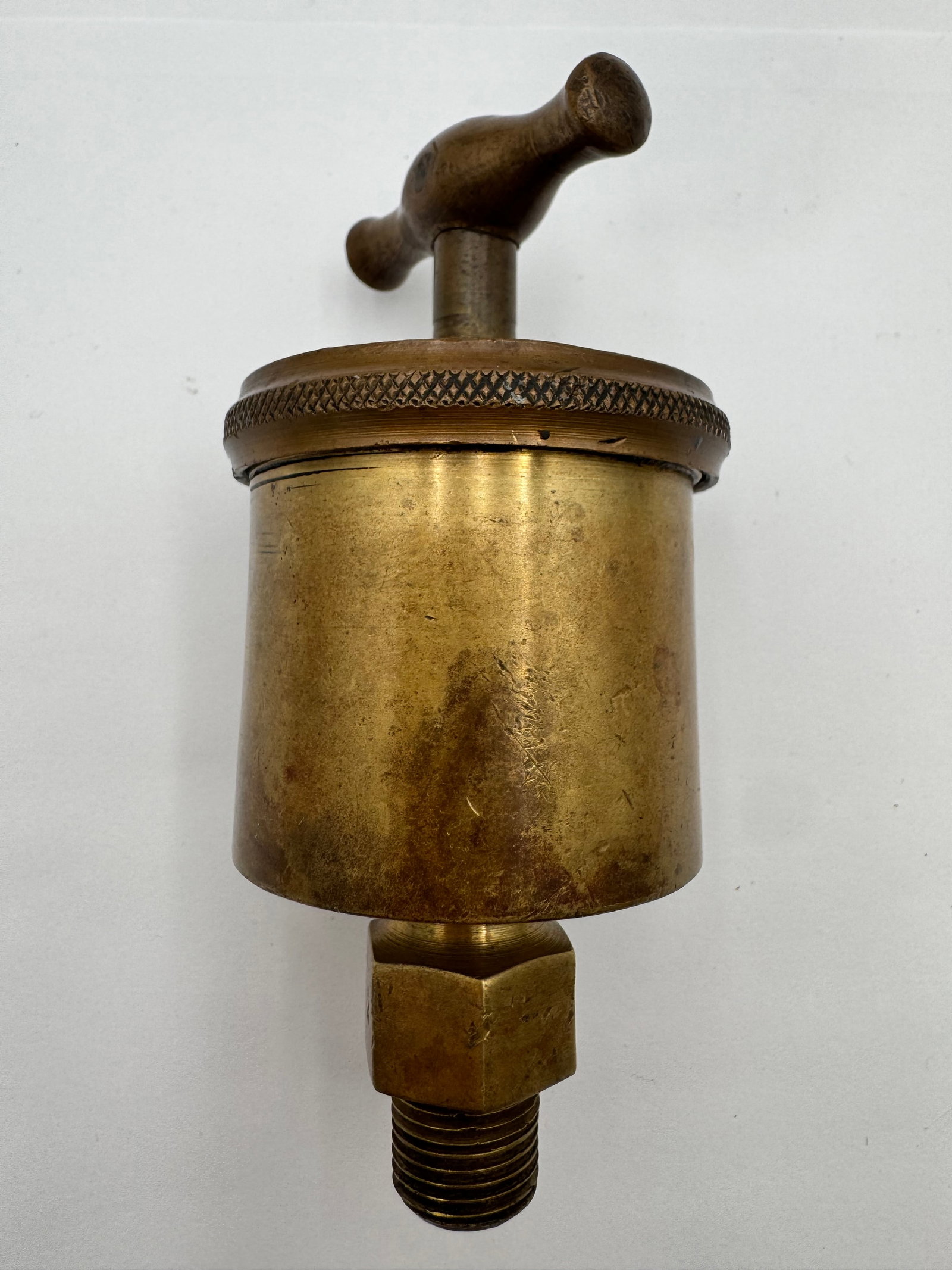 Antique Brass Steam Engine Displacement Oiler Lubricator T Handle Industrial (1 of 4)