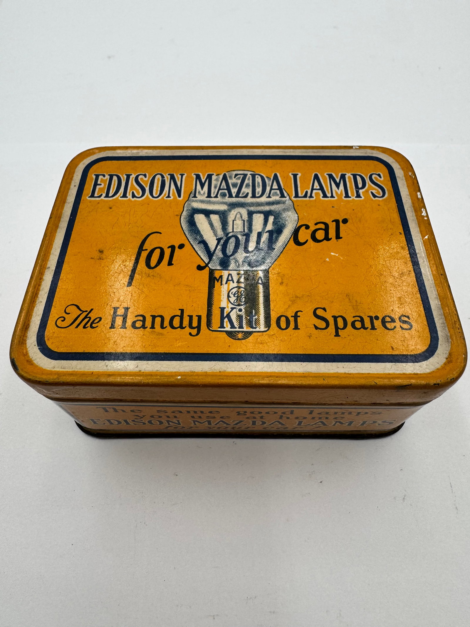 Vintage Edison Mazda Lamps Handy Kit of Spares Advertising Tin (1 of 5)