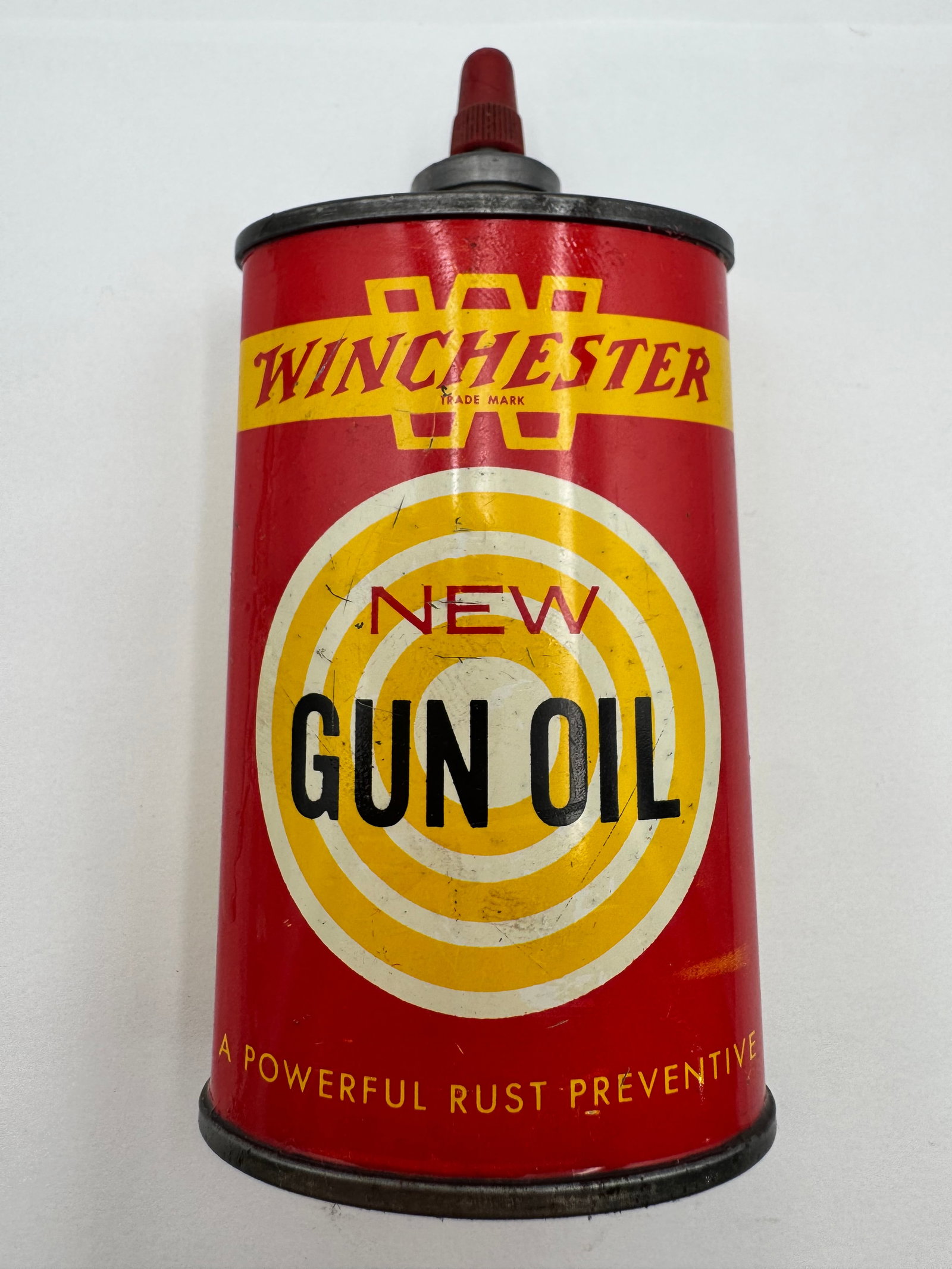 Vintage Winchester Gun Oil Tin Oiler Can 3oz Olin Mathieson (1 of 4)