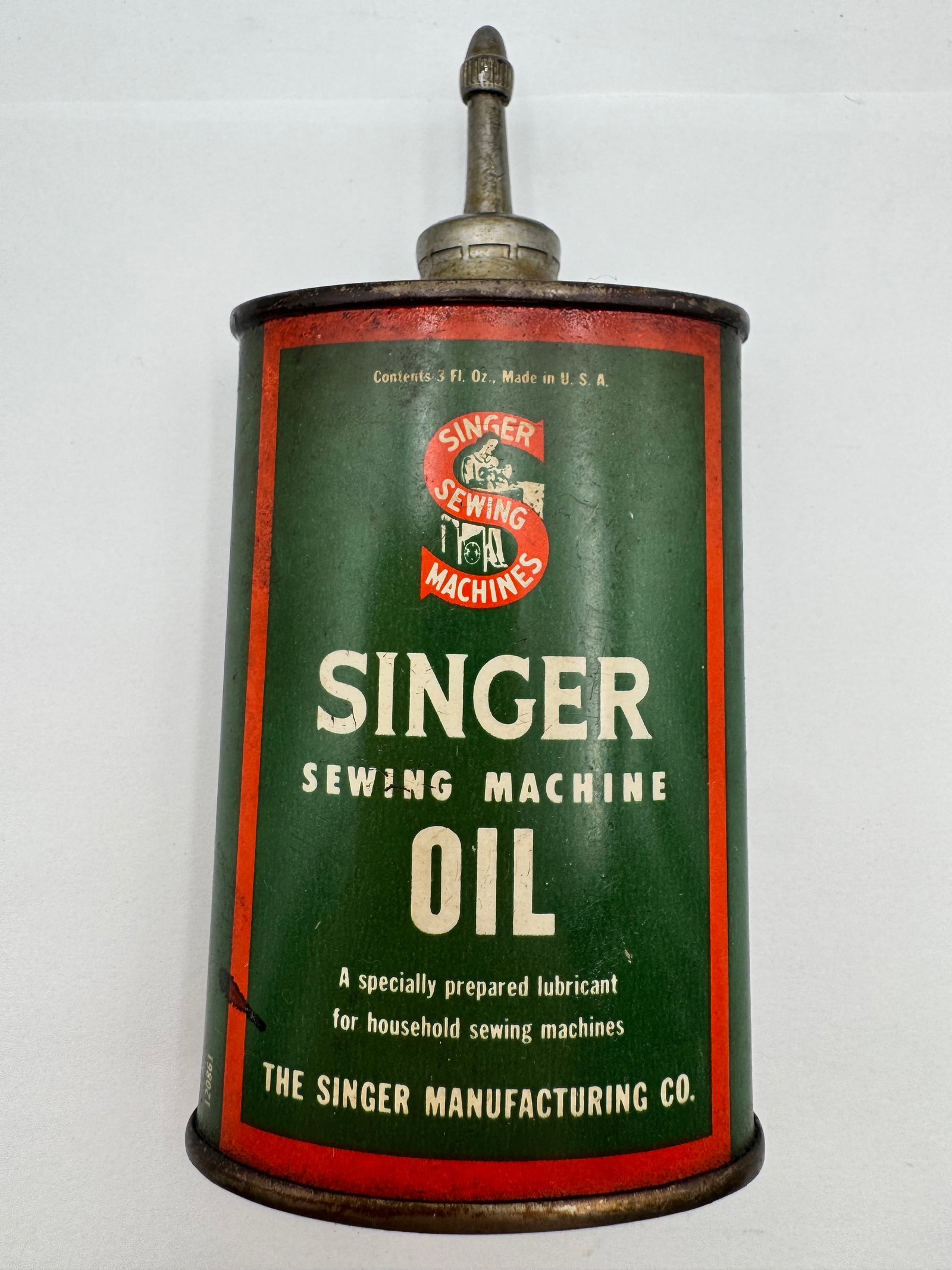 Vintage Singer Sewing Machine Oil Tin Oiler Can 3oz Advertising (1 of 4)