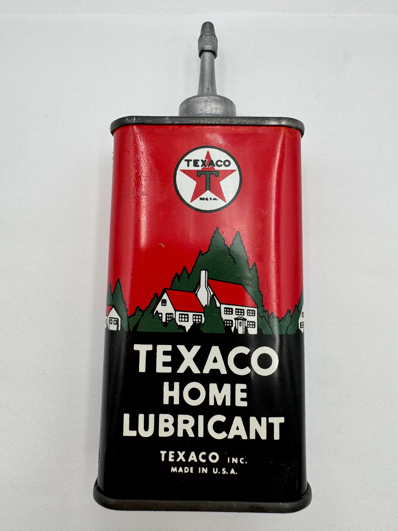 Vintage Texaco Home Lubricant Oil Can Tin Oiler Advertising 4oz (1 of 4)