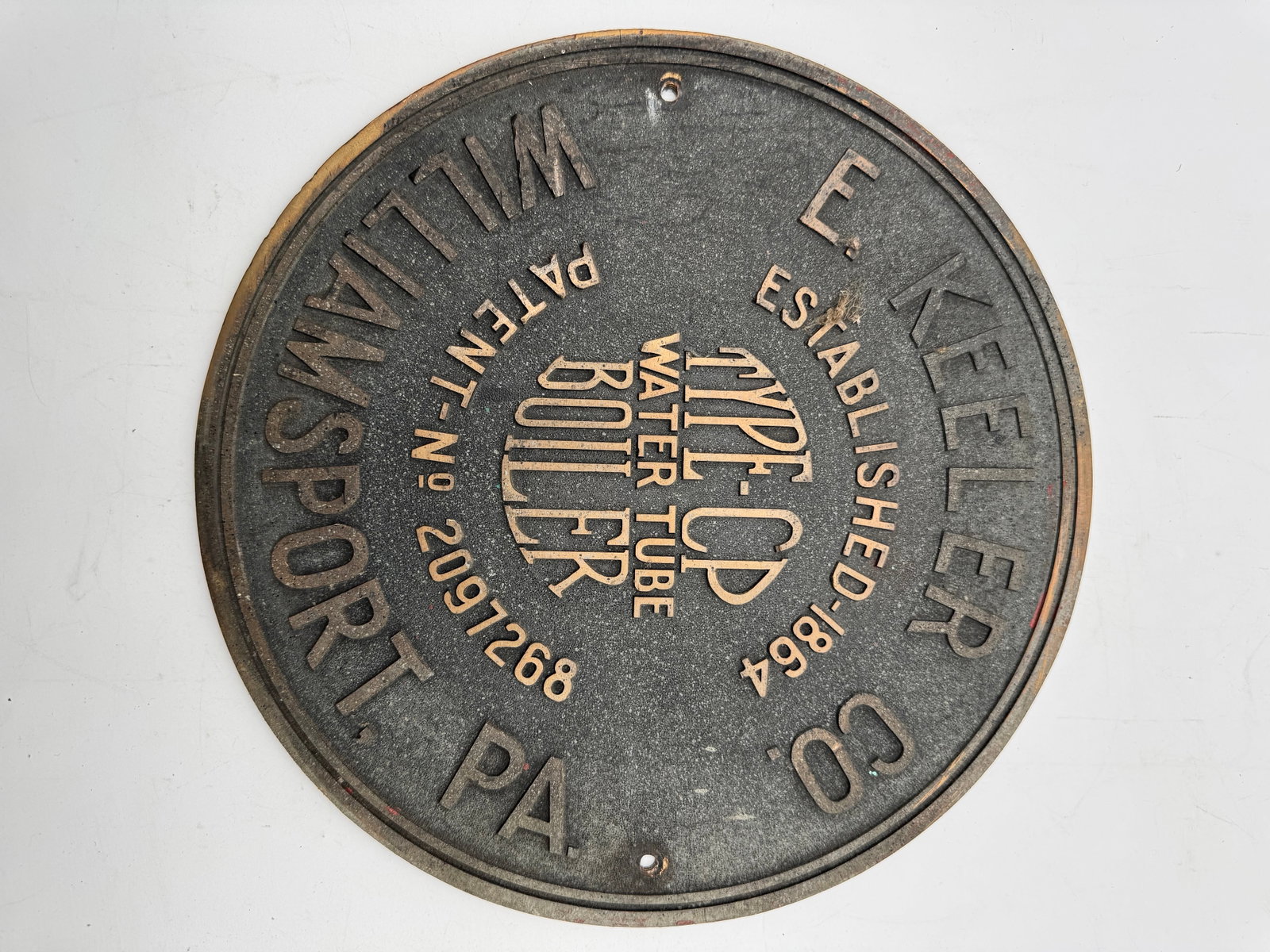 Antique E. Keeler Co Type CP Water Tube Boiler Brass Builder’s Plate (1 of 3)