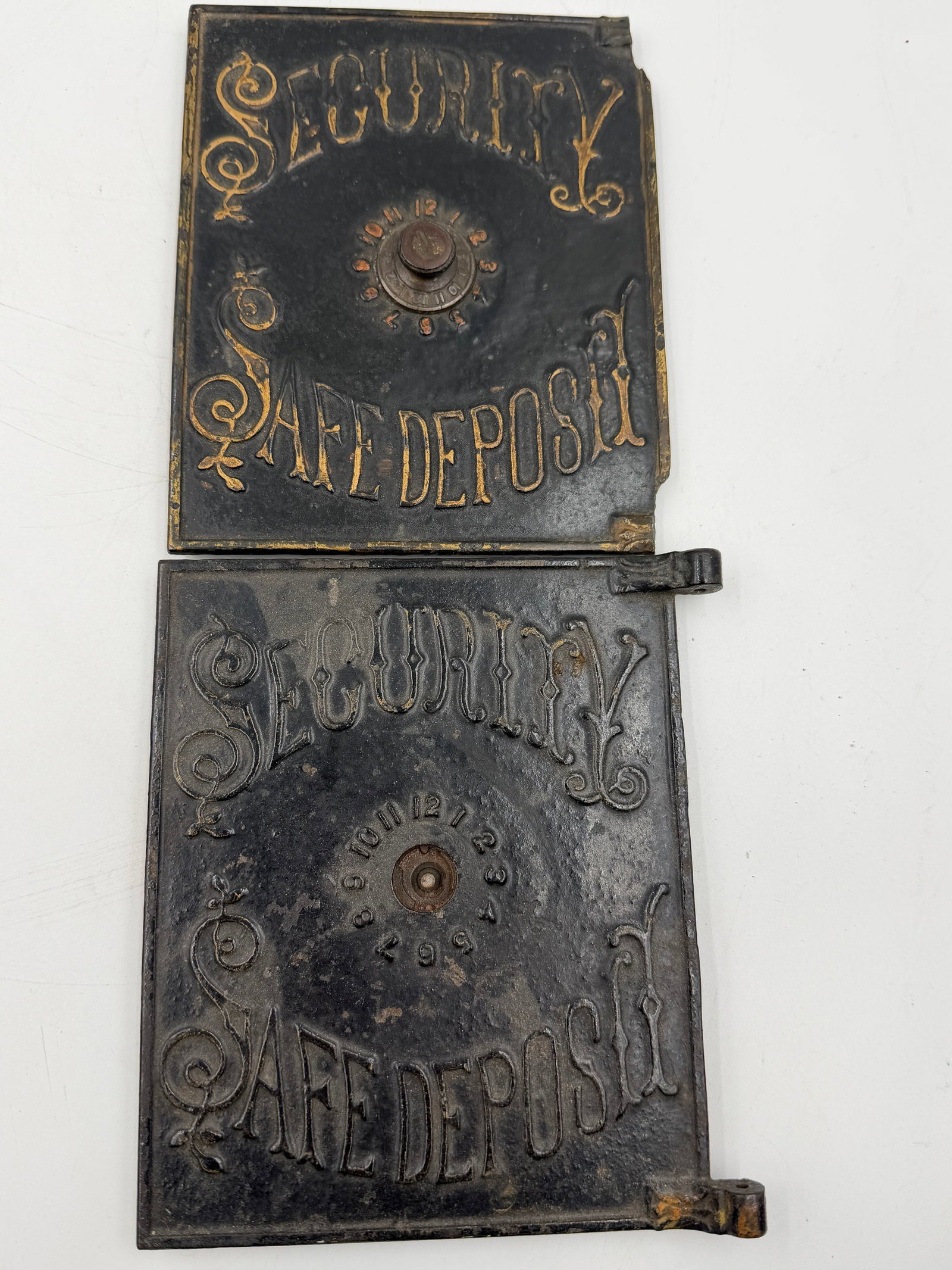 Antique Cast Iron Security Safe Deposit Bank Door Panels Parts (1 of 4)