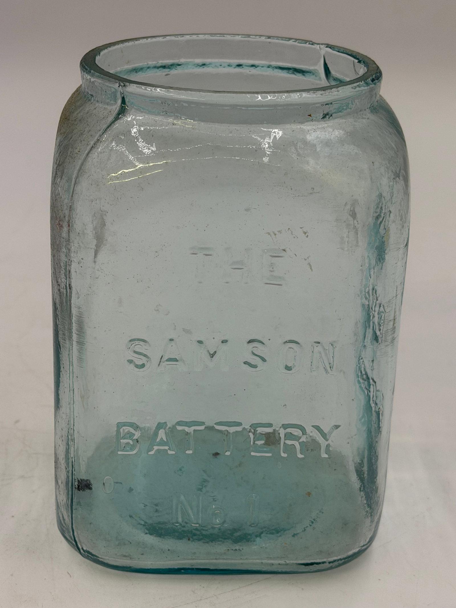 Antique Samson Battery Jar No. 1 Aqua Glass (1 of 4)