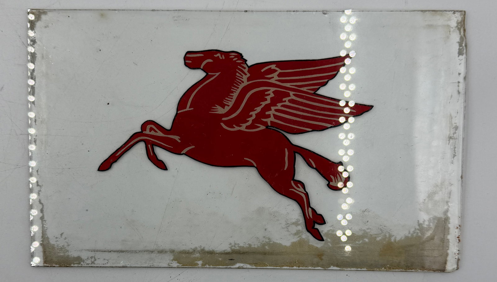 Vintage Mobil Pegasus Glass Sign Panels (1 of 5)