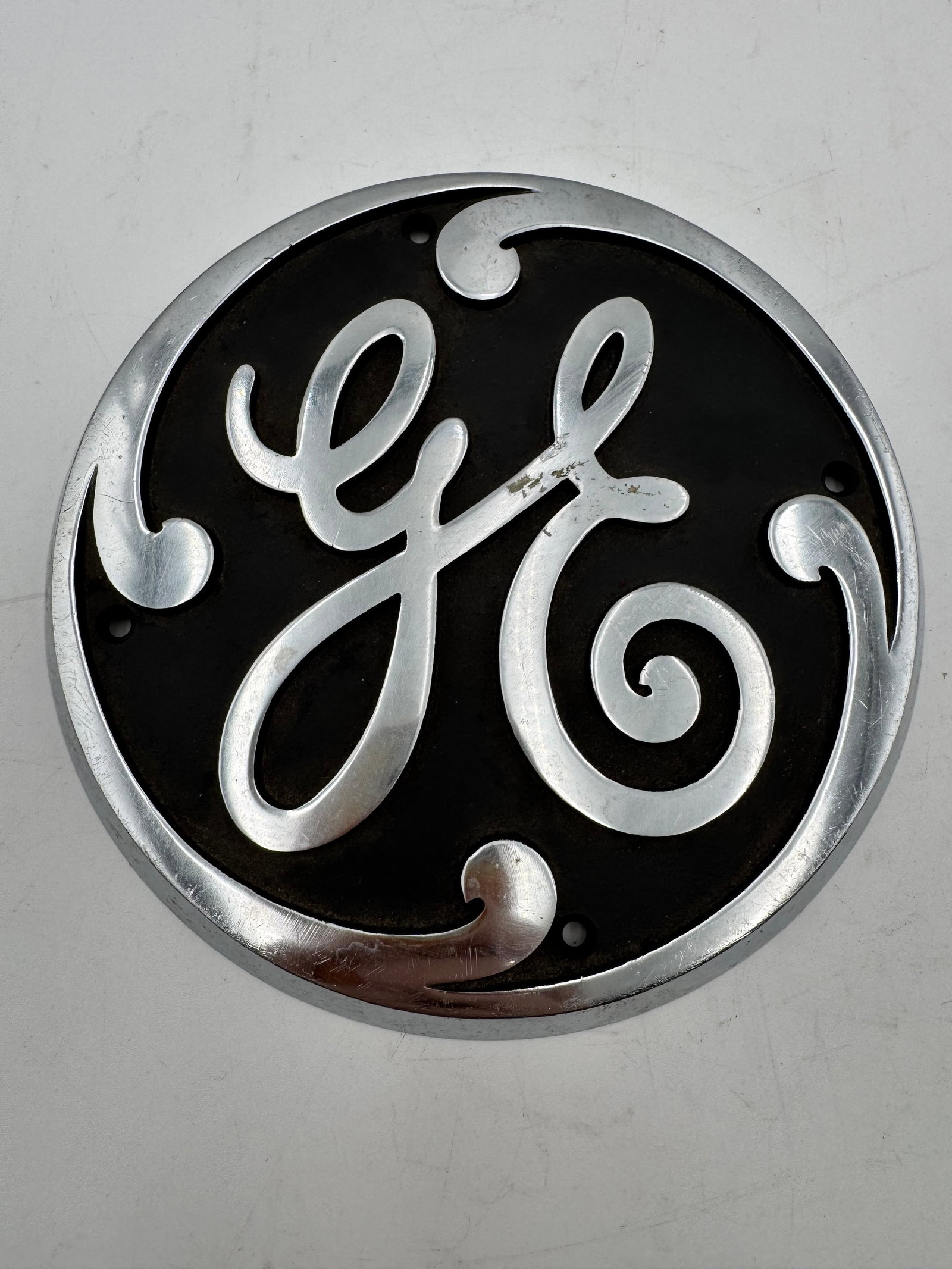 Vintage GE General Electric Aluminum Emblem Sign (1 of 5)