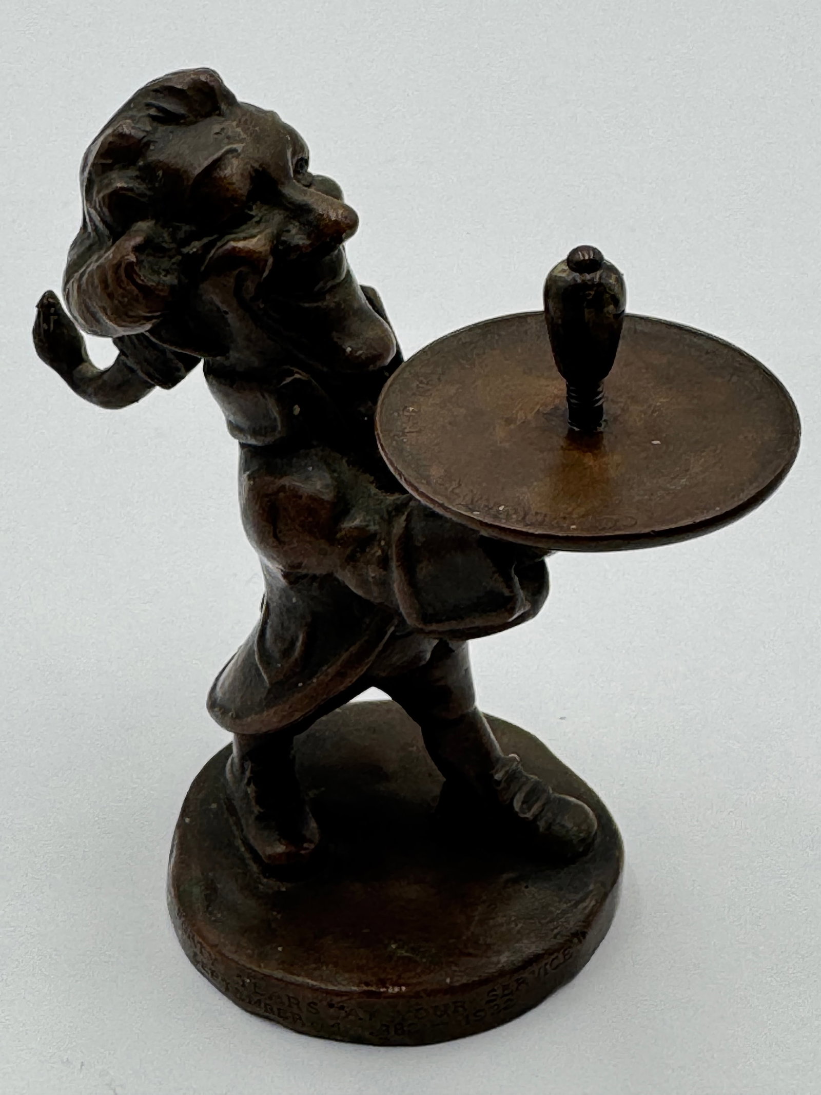 Rare Antique Continental Insurance New York Edison Bronze Figural Match Safe Holder (1 of 8)