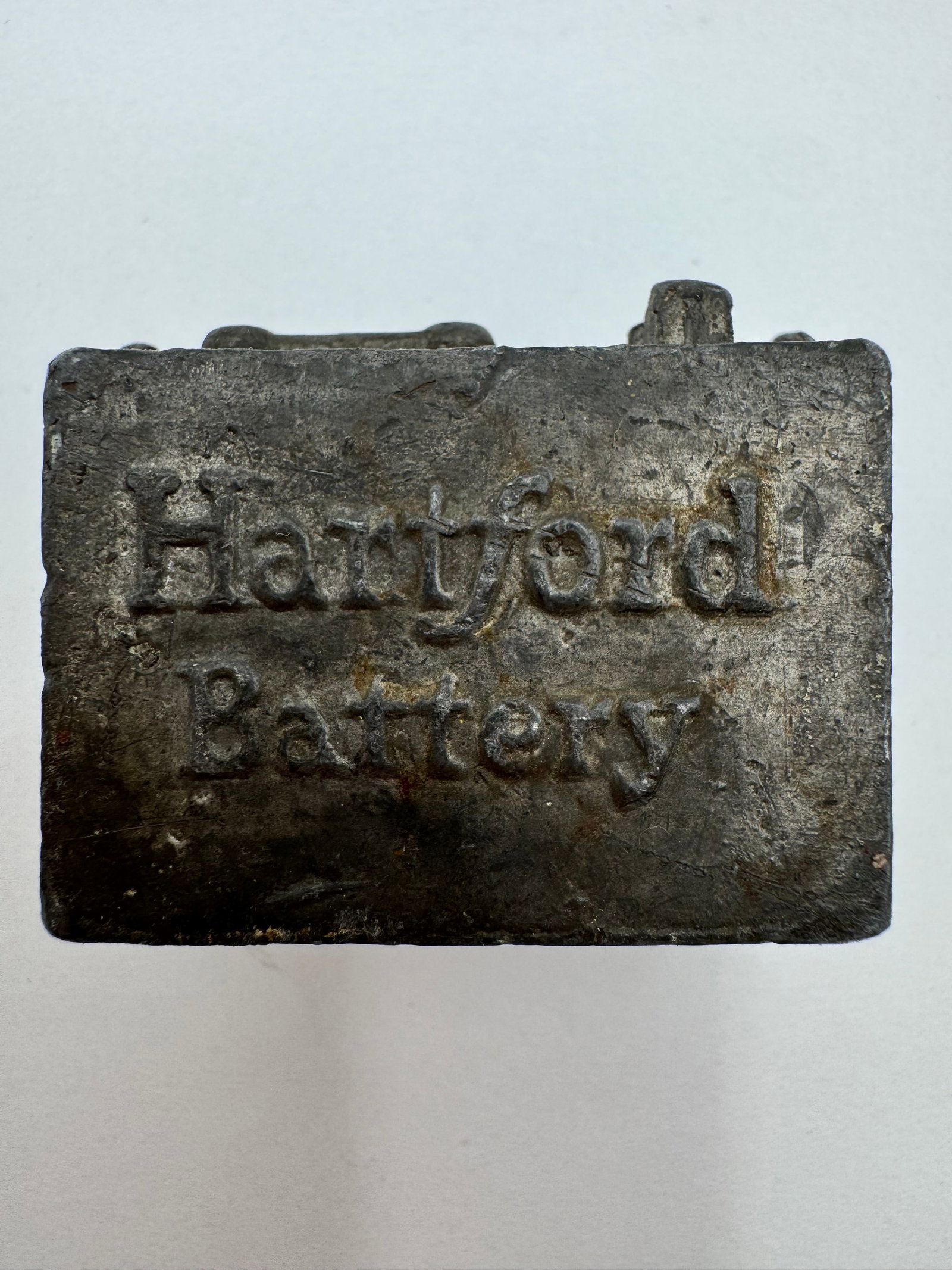 Rare Hartford Battery Cast Lead Advertising Paperweight Industrial Promo (1 of 4)