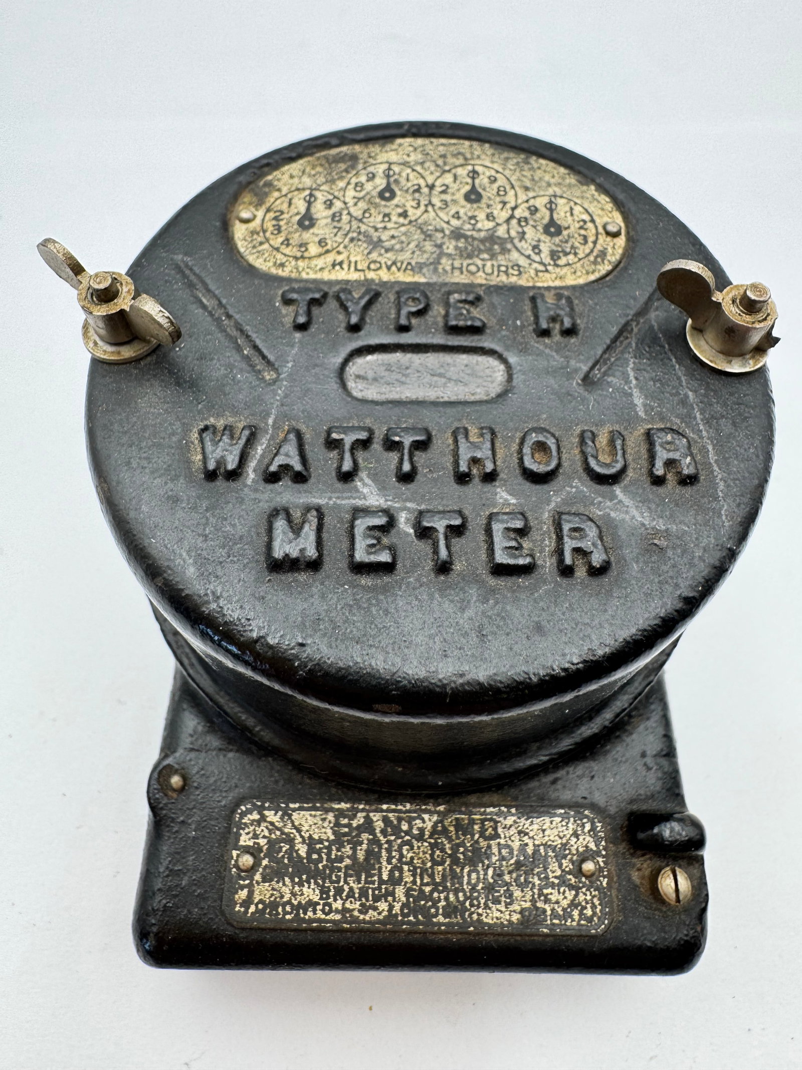 Vintage Sangamo Electric Type H Watthour Meter Paperweight Industrial Advertising (1 of 8)
