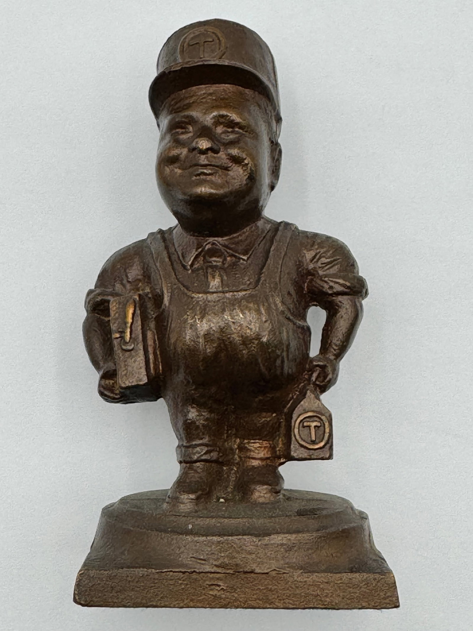 Vintage Thatcher Furnace Co Cast Iron Advertising Character Figurine: Vintage cast iron advertising character figurine from Thatcher Furnace Company. Features detailed figural design with original painted finish and strong industrial advertising appeal. Likely used as a