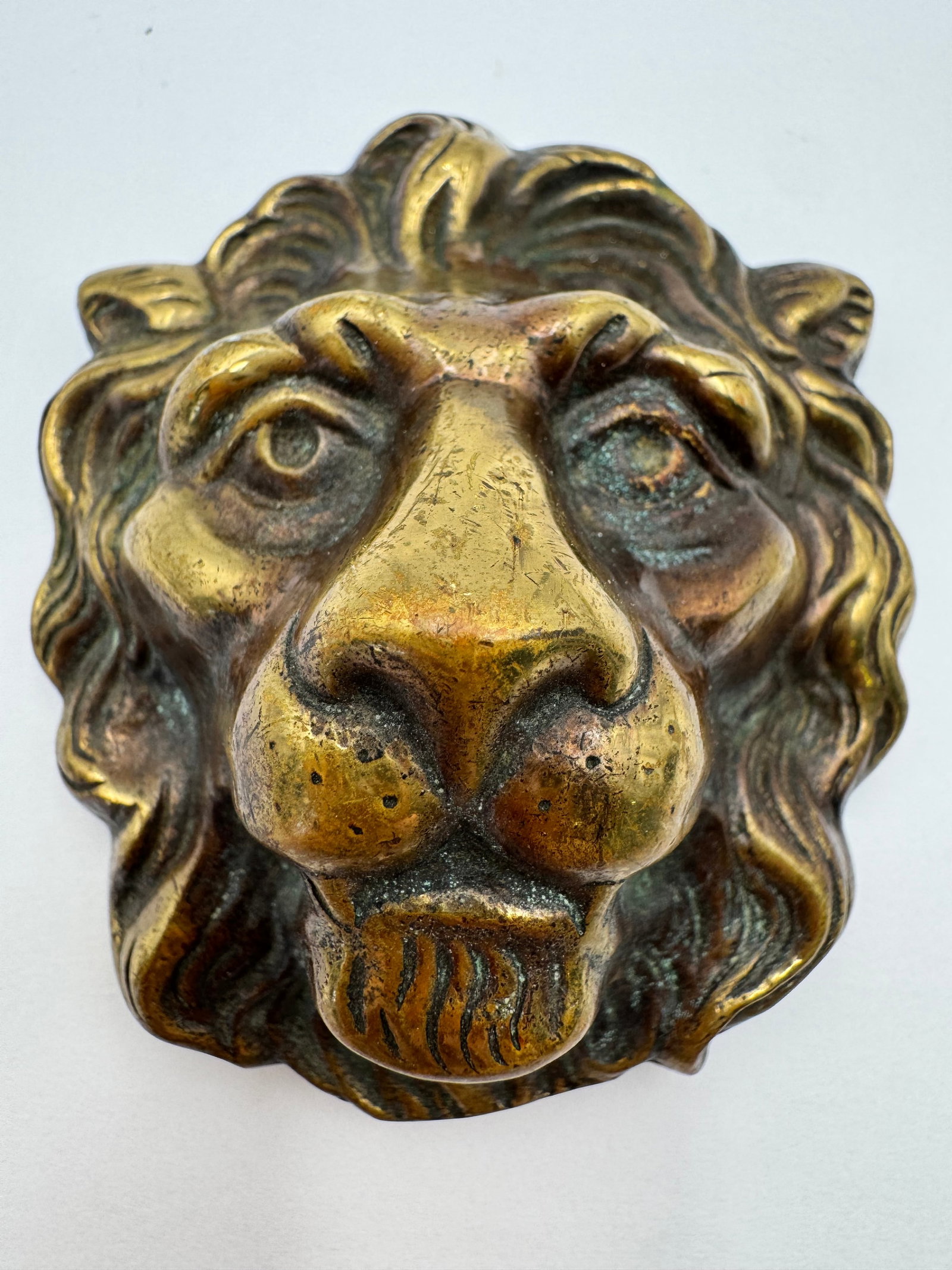 Rare Red Lion Table Co Brass Lion Head Paperweight 1913-1963 50th Anniversary (1 of 6)