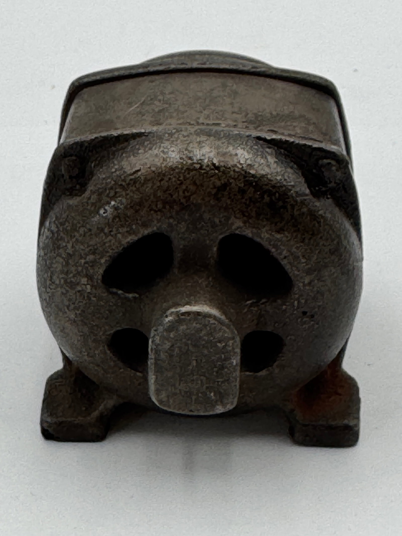 Antique Miniature Cast Iron Pig Still Bank Figural Hog Coin Bank Primitive (1 of 8)