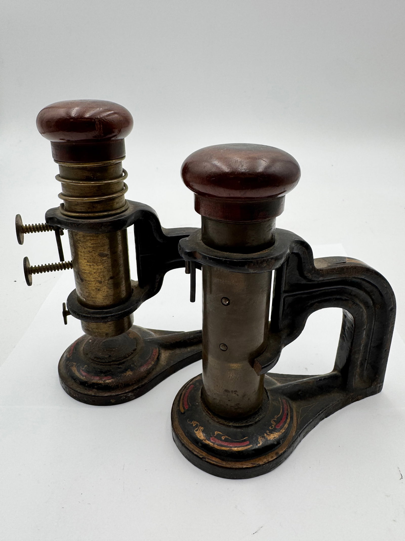 Rare Antique Coleman Official Seal Cast Iron Brass Wood Spring Loaded Embosser Press (1 of 10)
