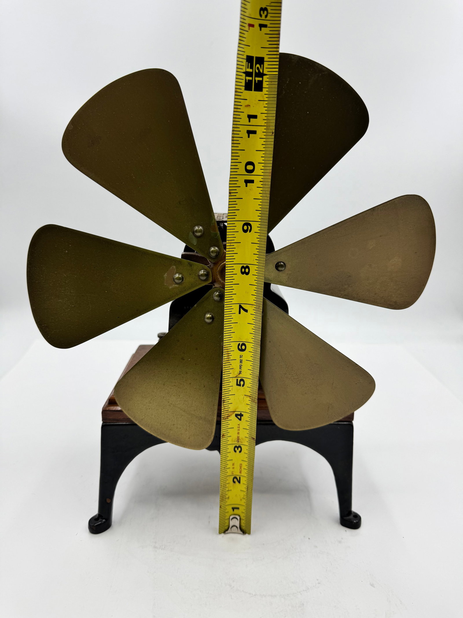 Antique 1890s Bipolar Porter Motor No. 4 Brass Blade Fan Porter & Leavitt Electric Motor Co - 9