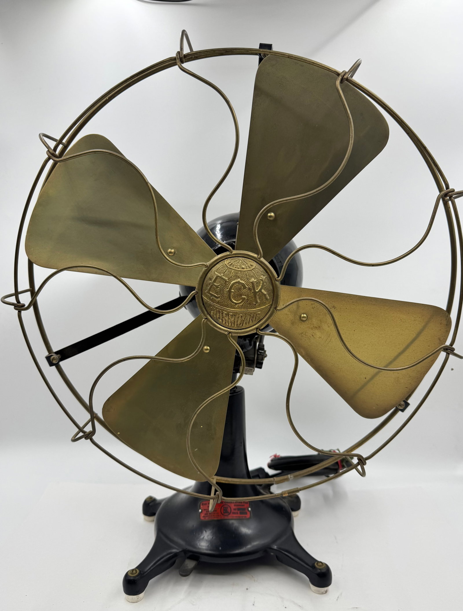 Antique ECK Hurricane Brass Blade Electric Fan (1 of 12)