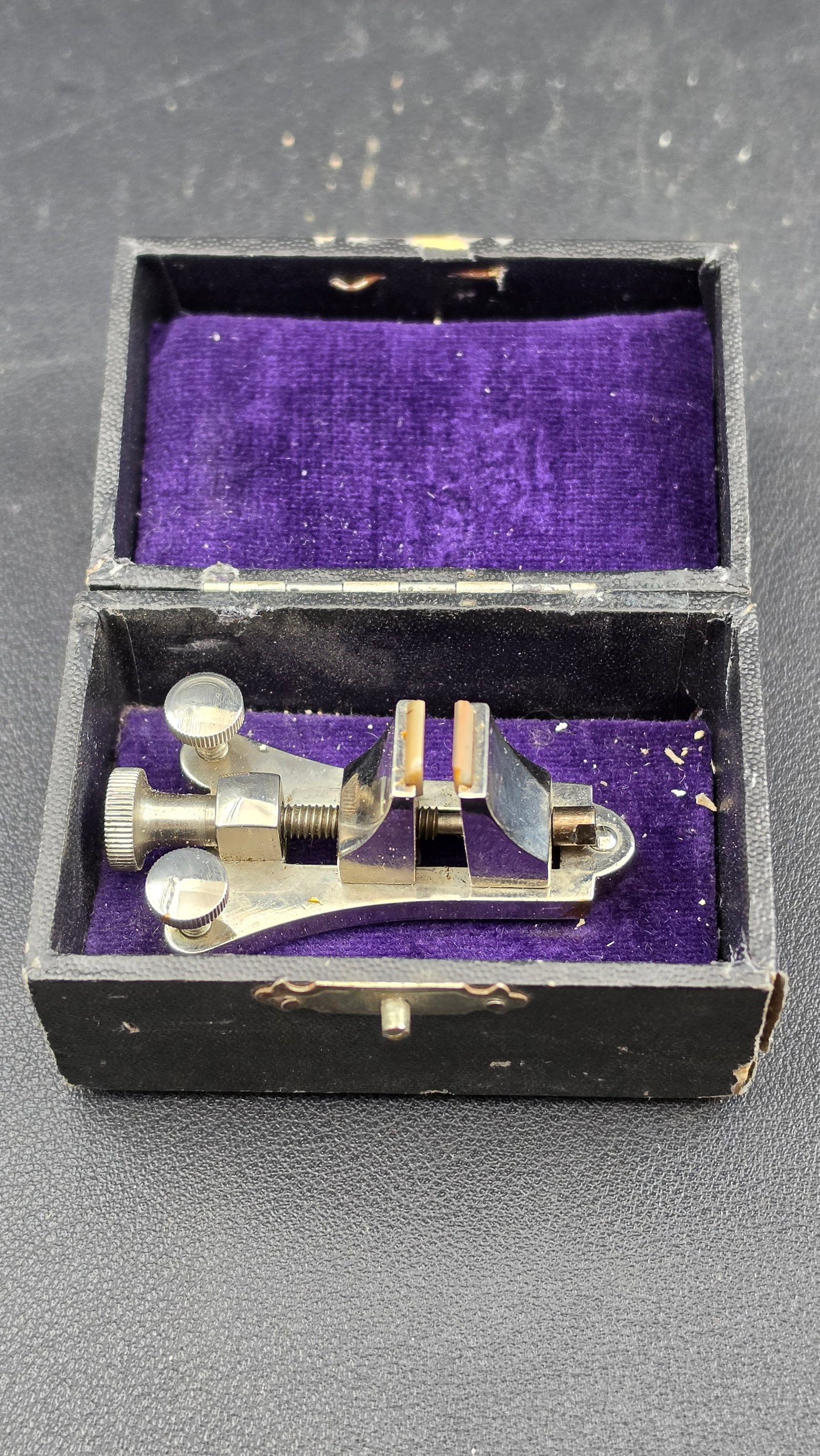 Antique Watchmaker's Pivot Polishing & Burnishing Rest in Original Black Velvet Case c. Early 20th C (1 of 6)