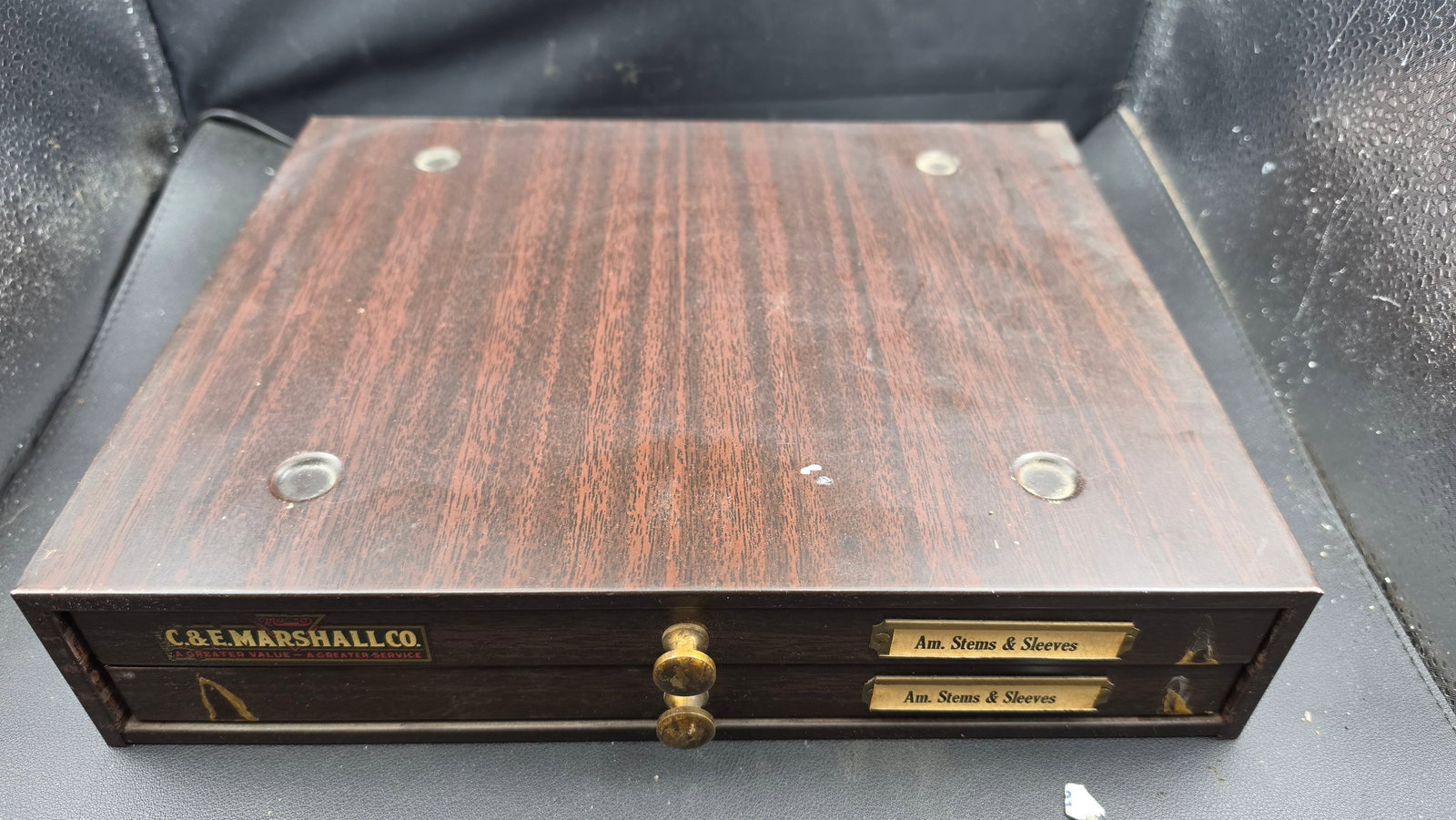 C. & E. Marshall Co. 2-Drawer Watchmaker Cabinet American Stems Sleeves N1-N189 ca. 1940s-1960s (1 of 5)