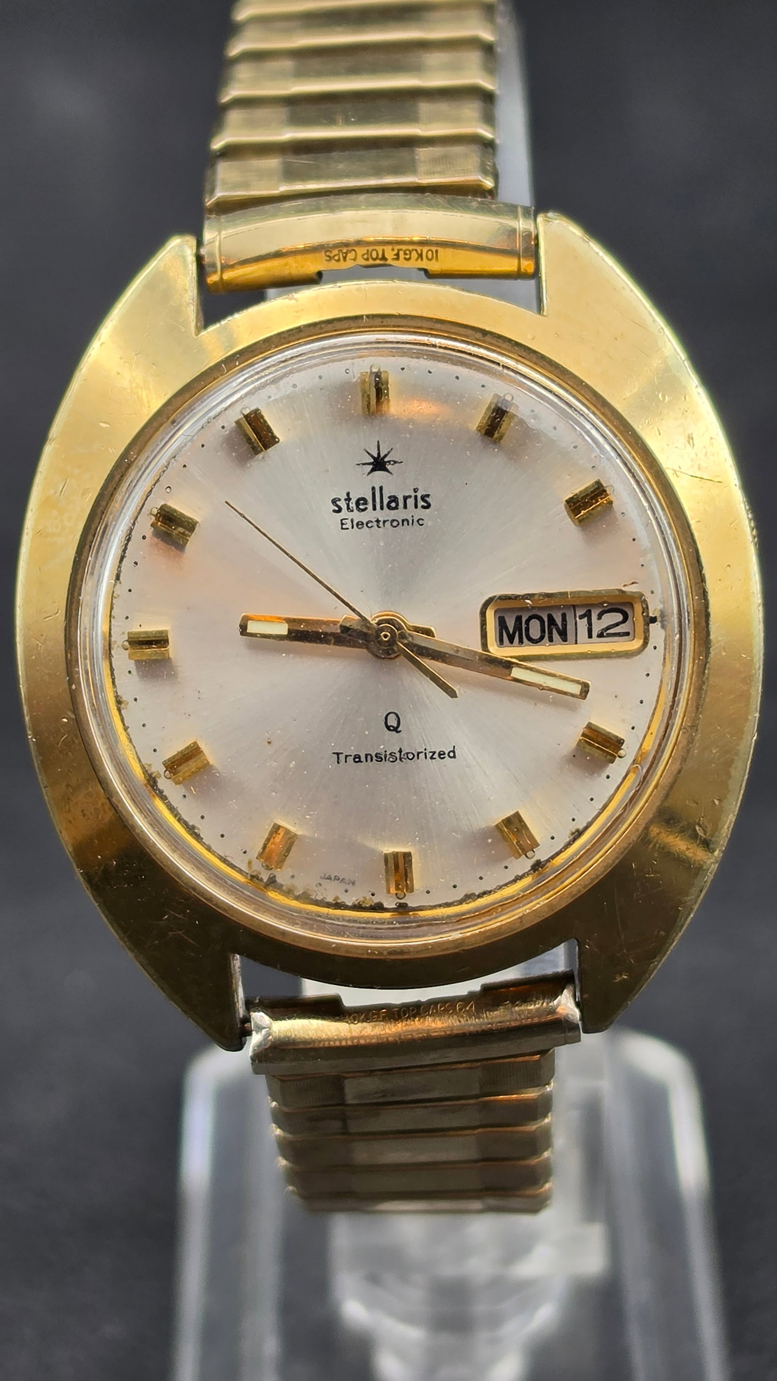 1964 Stellaris Electronic Q Transistorized Day-Date Men's Watch Sears Japan 38mm (1 of 10)