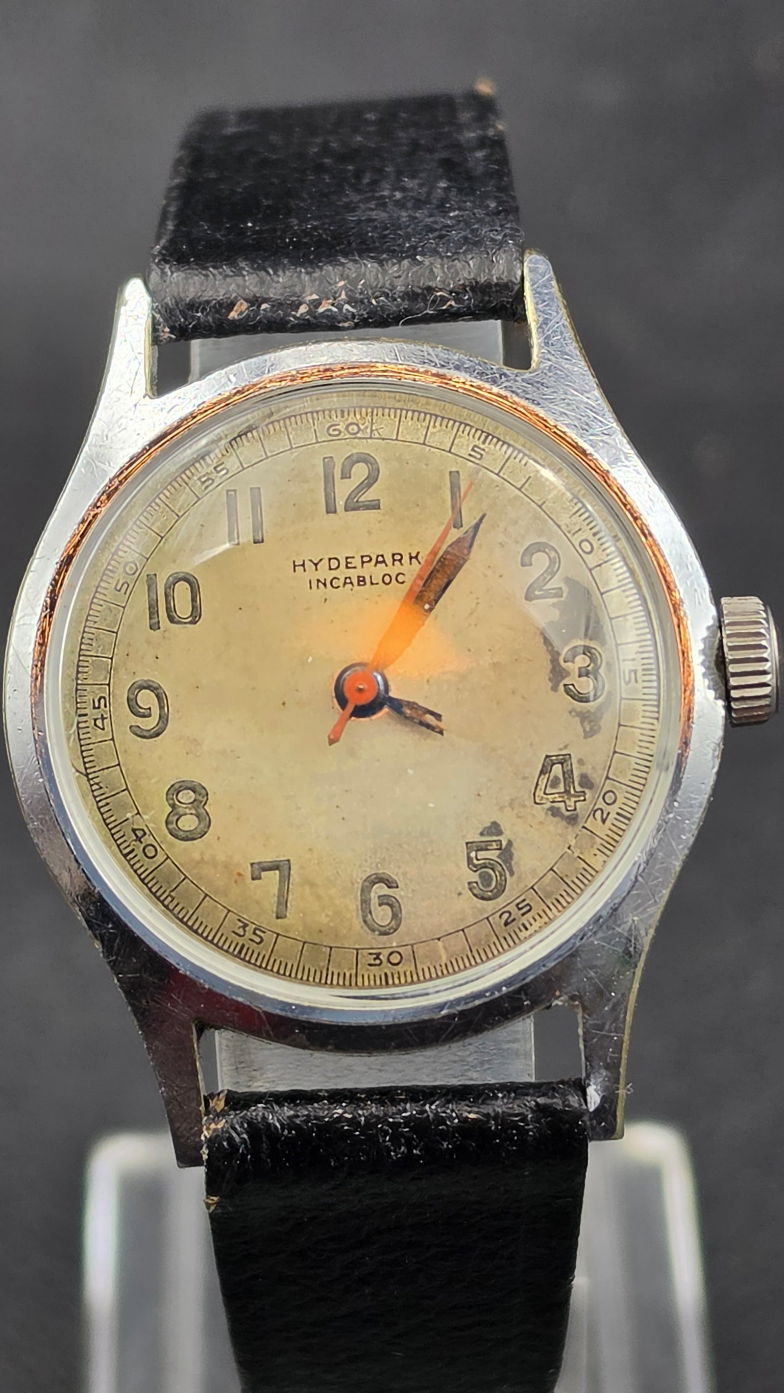 1950s Hydepark Incabloc Swiss 17 Jewel Manual Wind Men's Watch Tevo Movement 31mm (1 of 11)