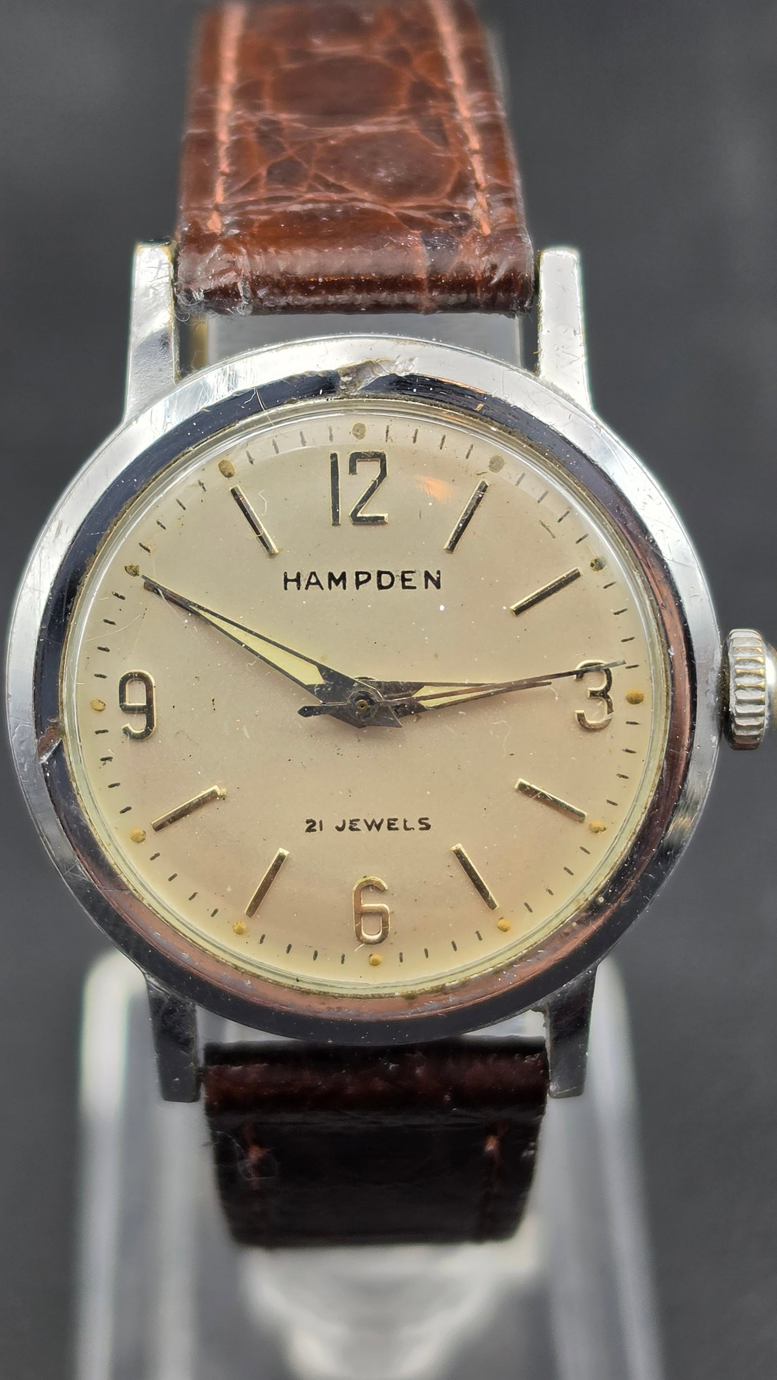 1950s Hampden 21 Jewel Adjusted Manual Wind Men's Watch Standard Time Corp Model P75 31mm (1 of 10)