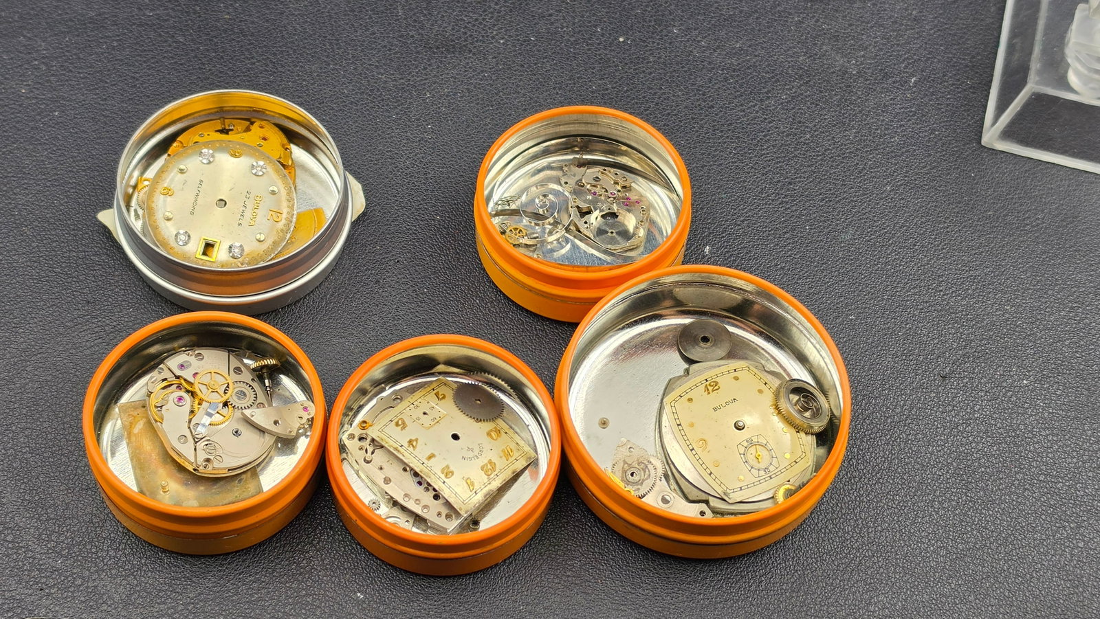 Lot Vintage Watch Parts Movements Dials Bulova 23J Self-Wind Elgin 626 752 Lord Elgin (1 of 7)