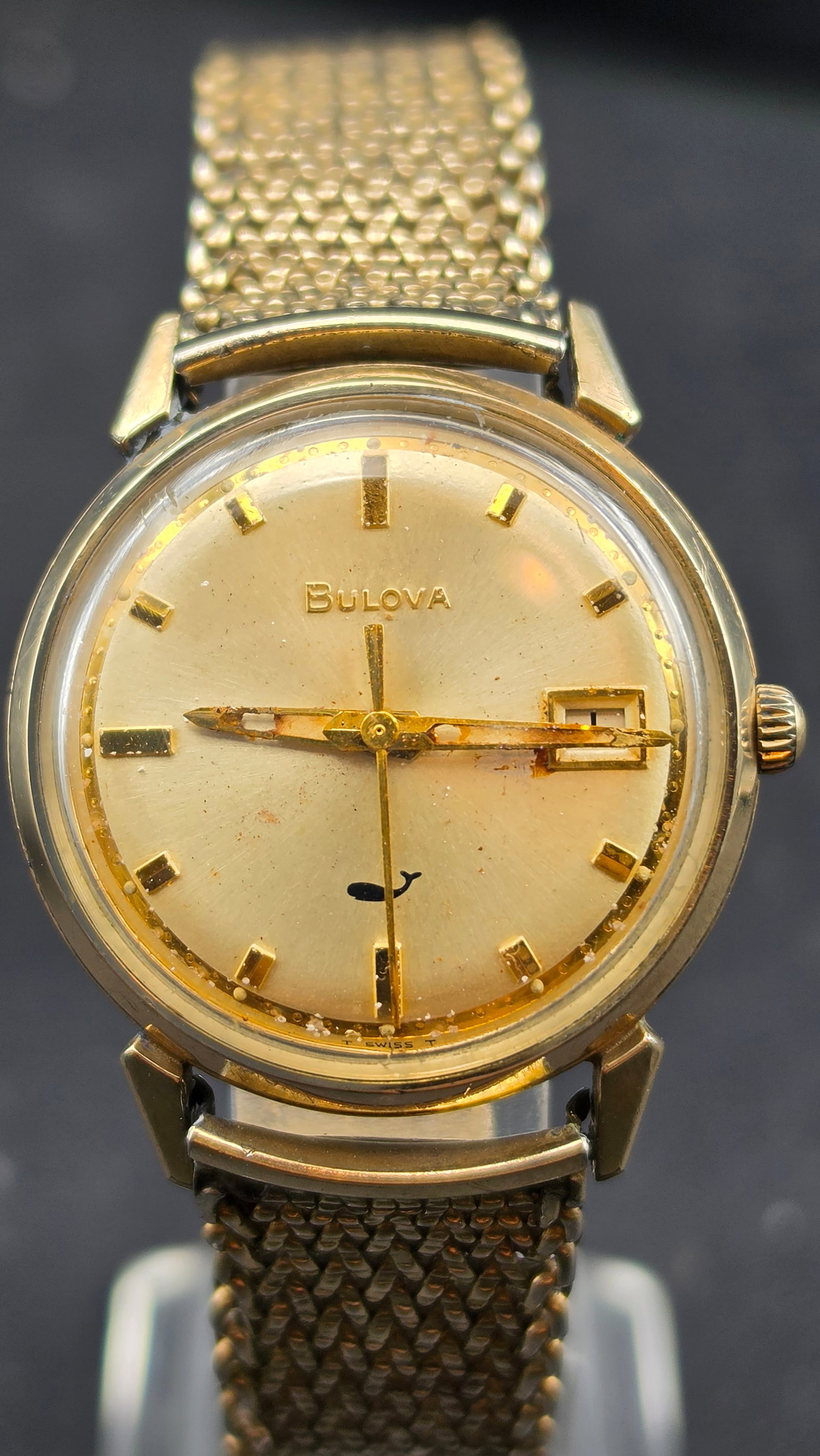 Vintage 1970 Bulova Sea King N0 Cal 11BLC9 Automatic Date Whale Dial 10KT RGP Gold Filled Mesh (1 of 11)