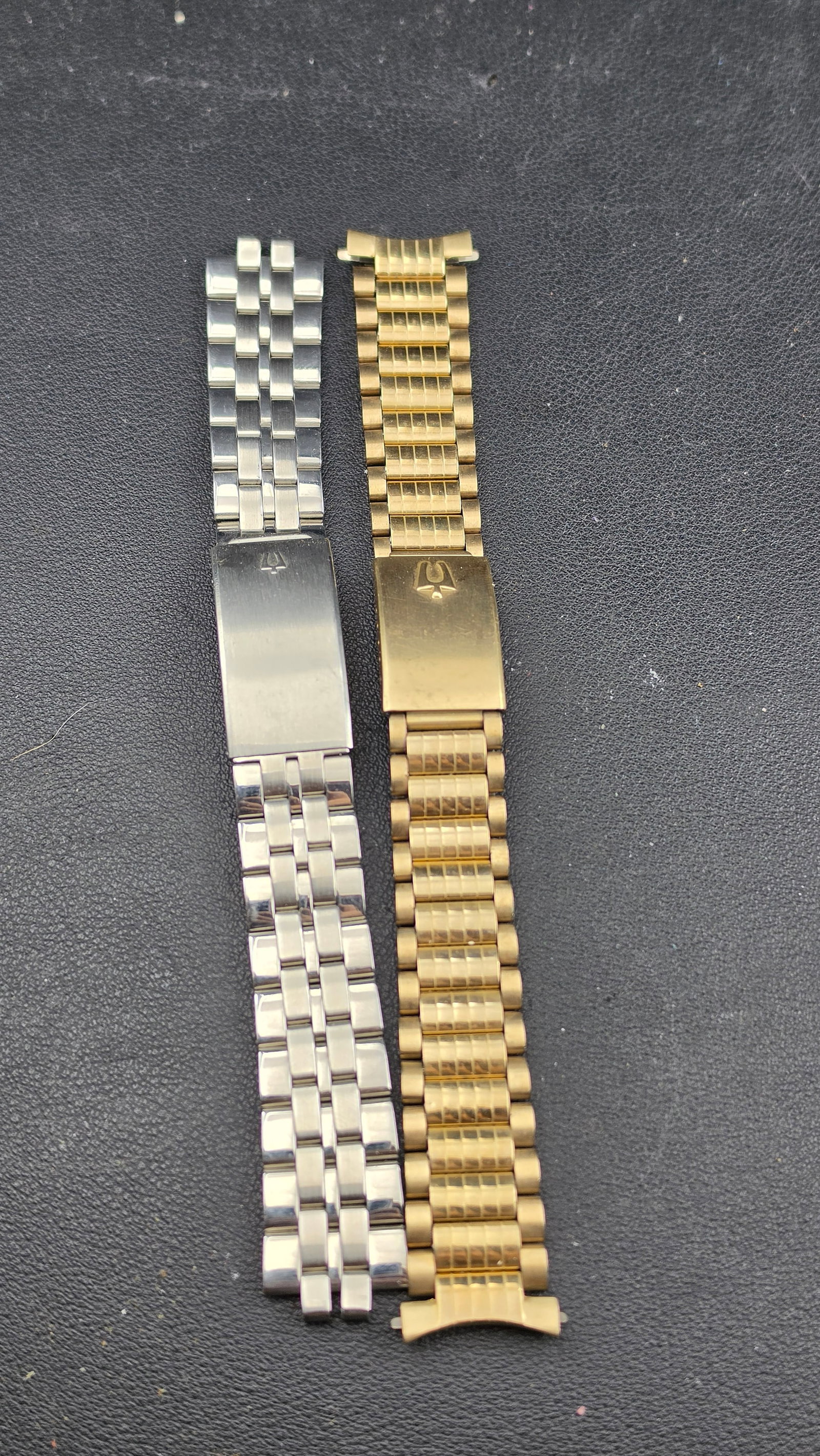 Vintage Bulova Accutron Tuning Fork Bracelet Lot Silver & Gold Tone 19mm 1970s (1 of 7)