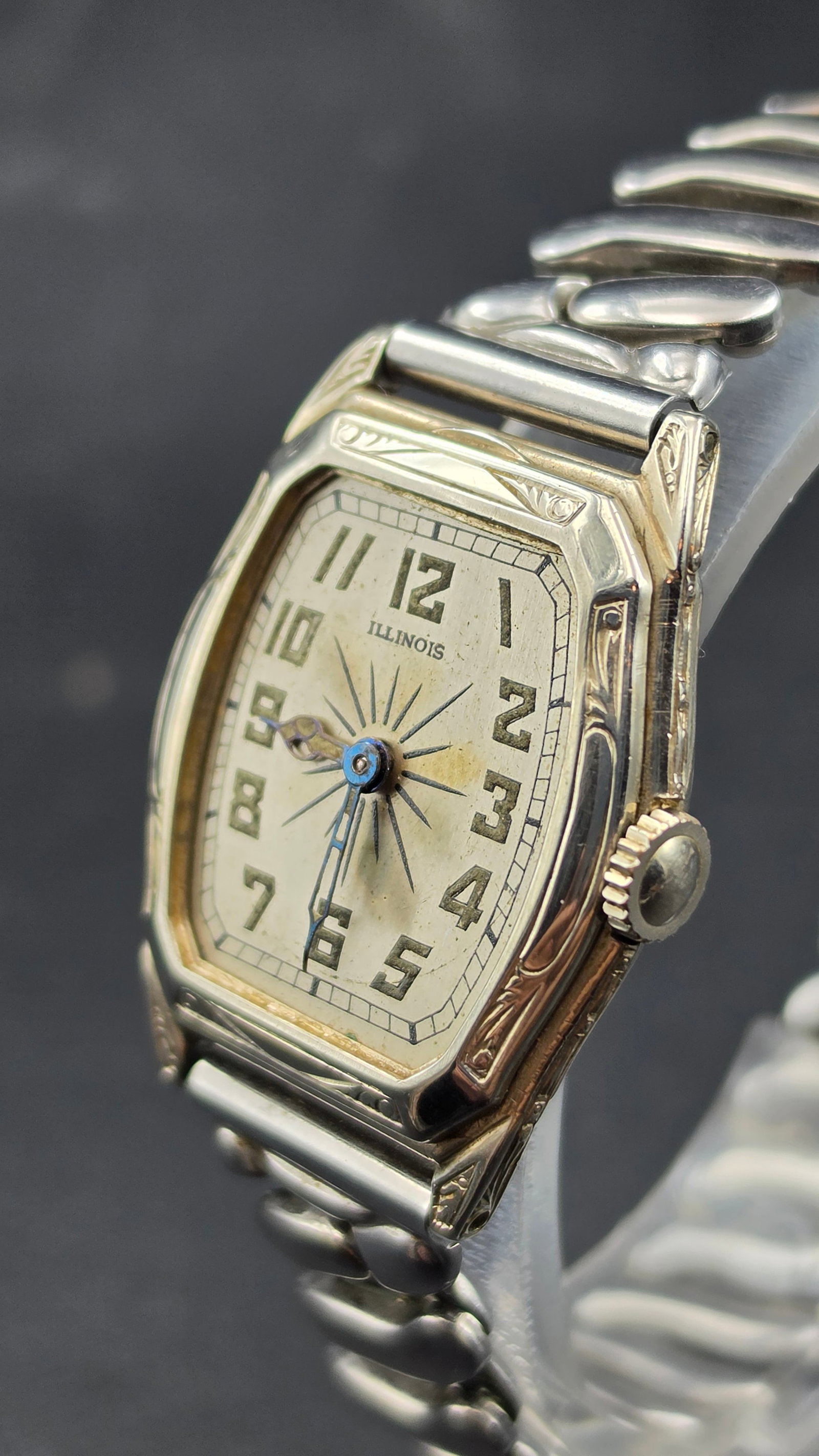 c.1929 Illinois Watch Co Solidarity 14K White Gold 6/0S Special Model No.152 21J Runs - 2