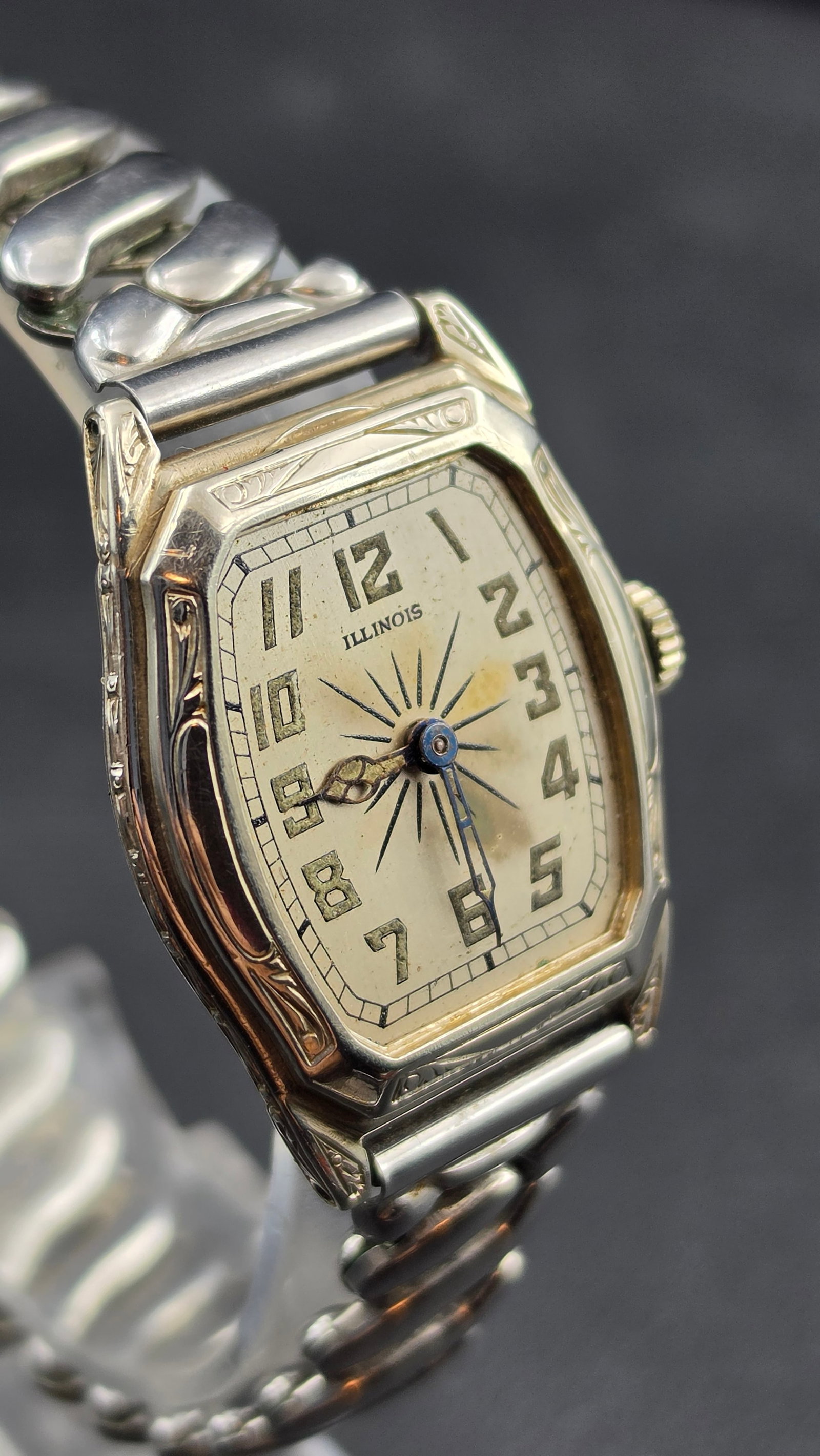 c.1929 Illinois Watch Co Solidarity 14K White Gold 6/0S Special Model No.152 21J Runs - 3