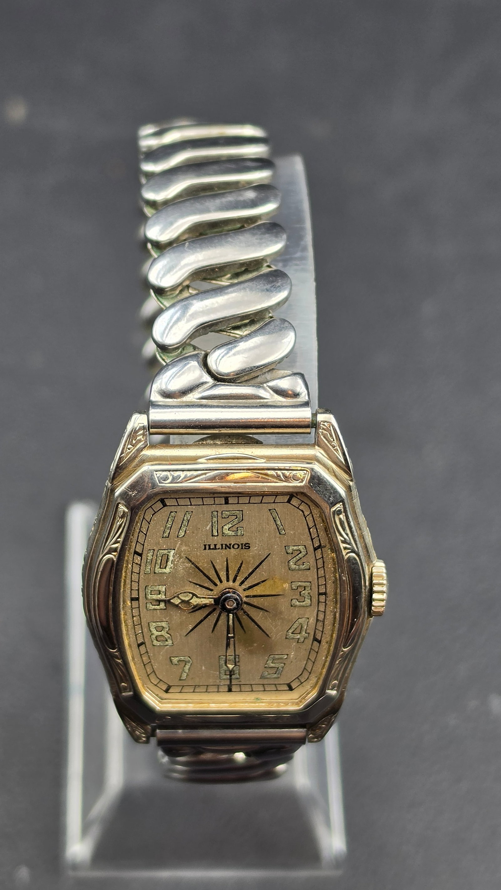 c.1929 Illinois Watch Co Solidarity 14K White Gold 6/0S Special Model No.152 21J Runs - 4