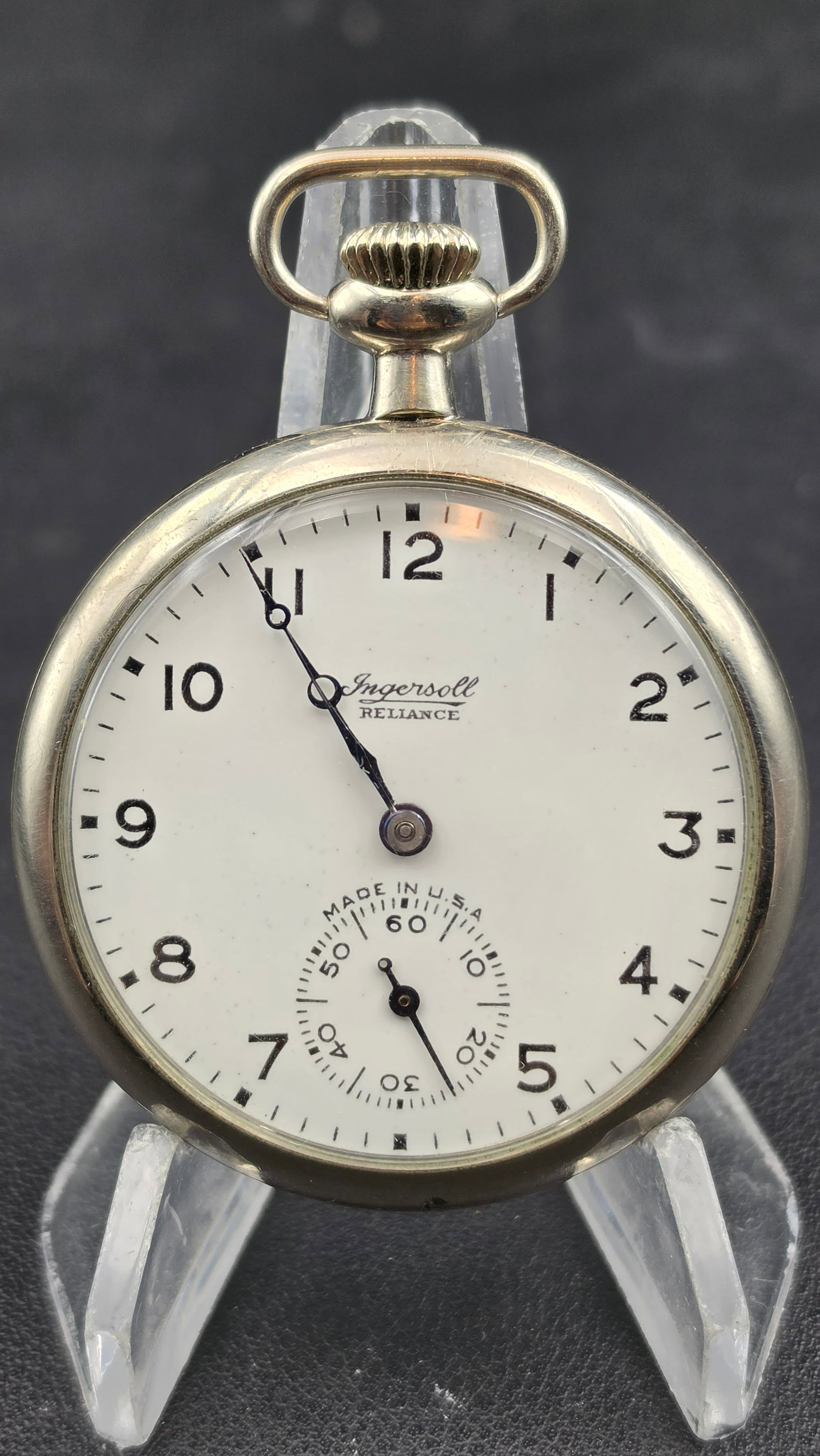 c.1895-1900 Ingersoll Reliance 7 Jewel Open Face Nickel Pocket Watch Robt H Ingersoll Runs (1 of 7)