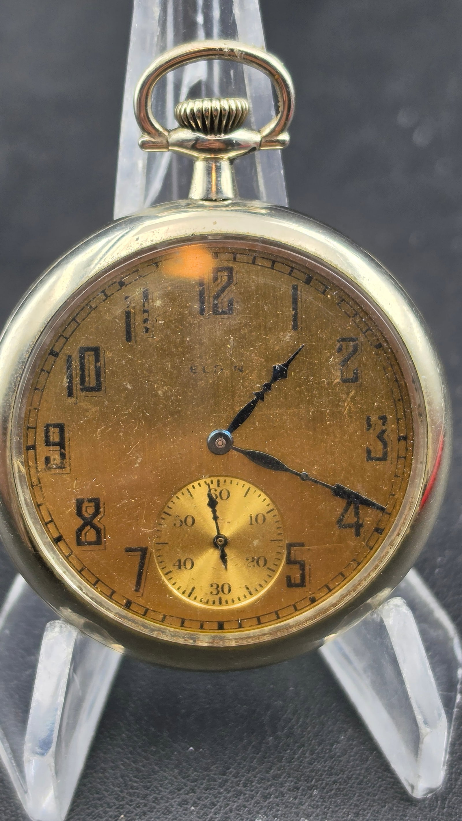 Antique c.1924 Elgin National Watch Co. Grade 315 12-Size 15-Jewel Open Face Pocket Watch, Running (1 of 7)