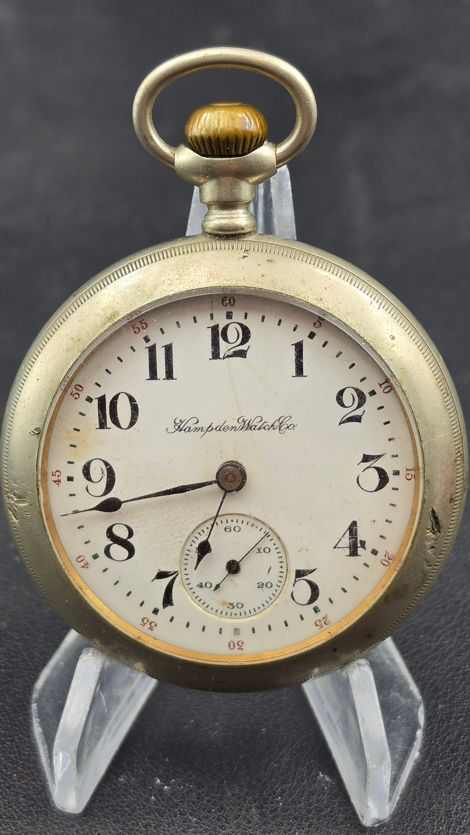 Antique 1914 Hampden Watch Co. Grade No. 64 18s 17-Jewel Open Face Pocket Watch (1 of 9)