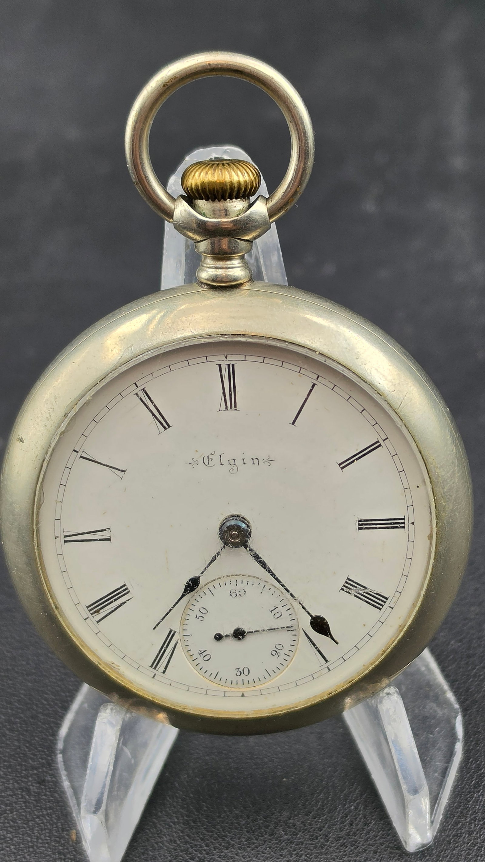1898 Elgin National Watch Co. 18s Grade 73 Pocket Watch Keystone Silveroid Case Safety Pinion 7 Jewe: This is a genuine Elgin National Watch Co. pocket watch produced in Elgin, Illinois, estimated to 1898 based on serial number 7206577. The database confirms this as a Grade 73, Model 5, Class 11 movem