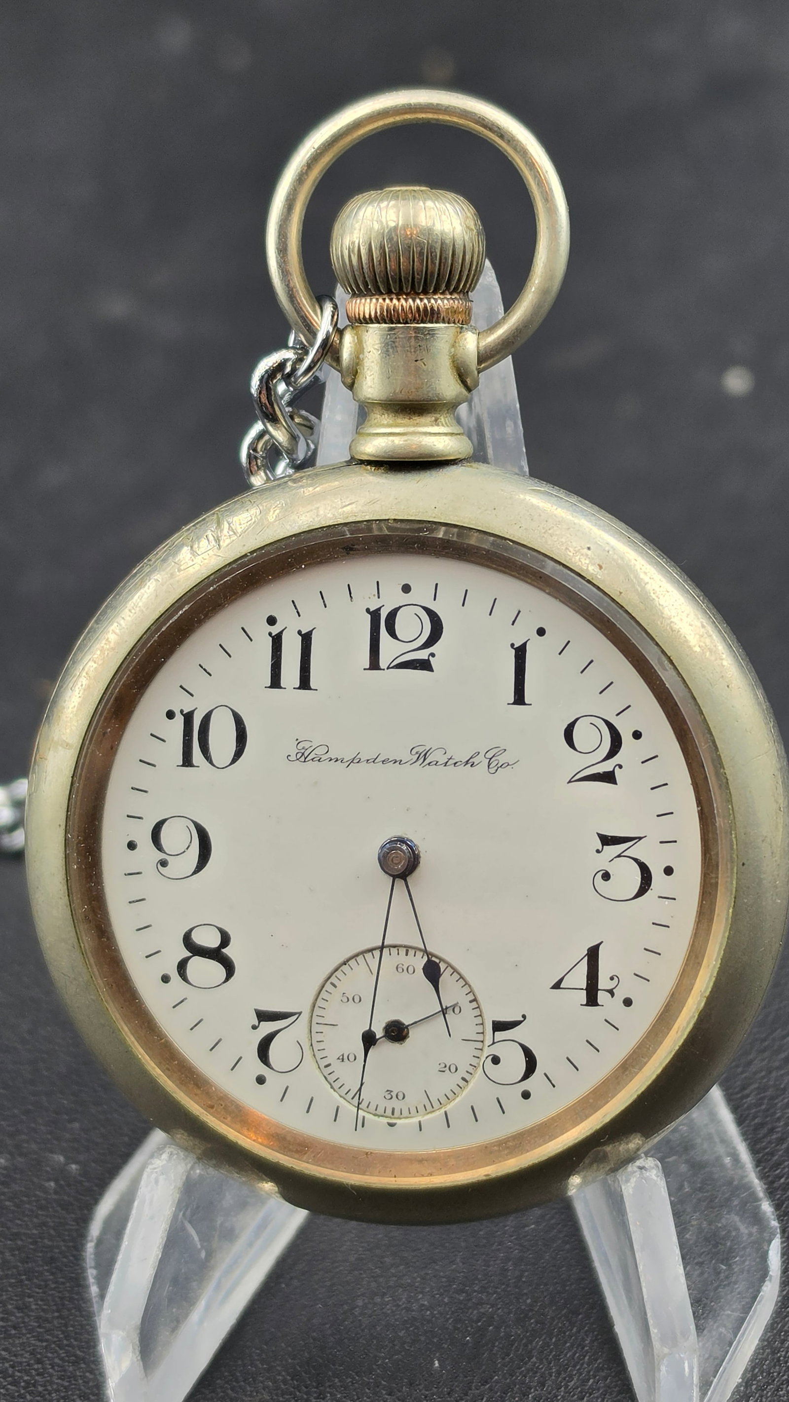 1905 Hampden Watch Co. Canton Ohio Grade Champion H 16s 7 Jewel Pocket Watch Safety Pinion Chain (1 of 8)
