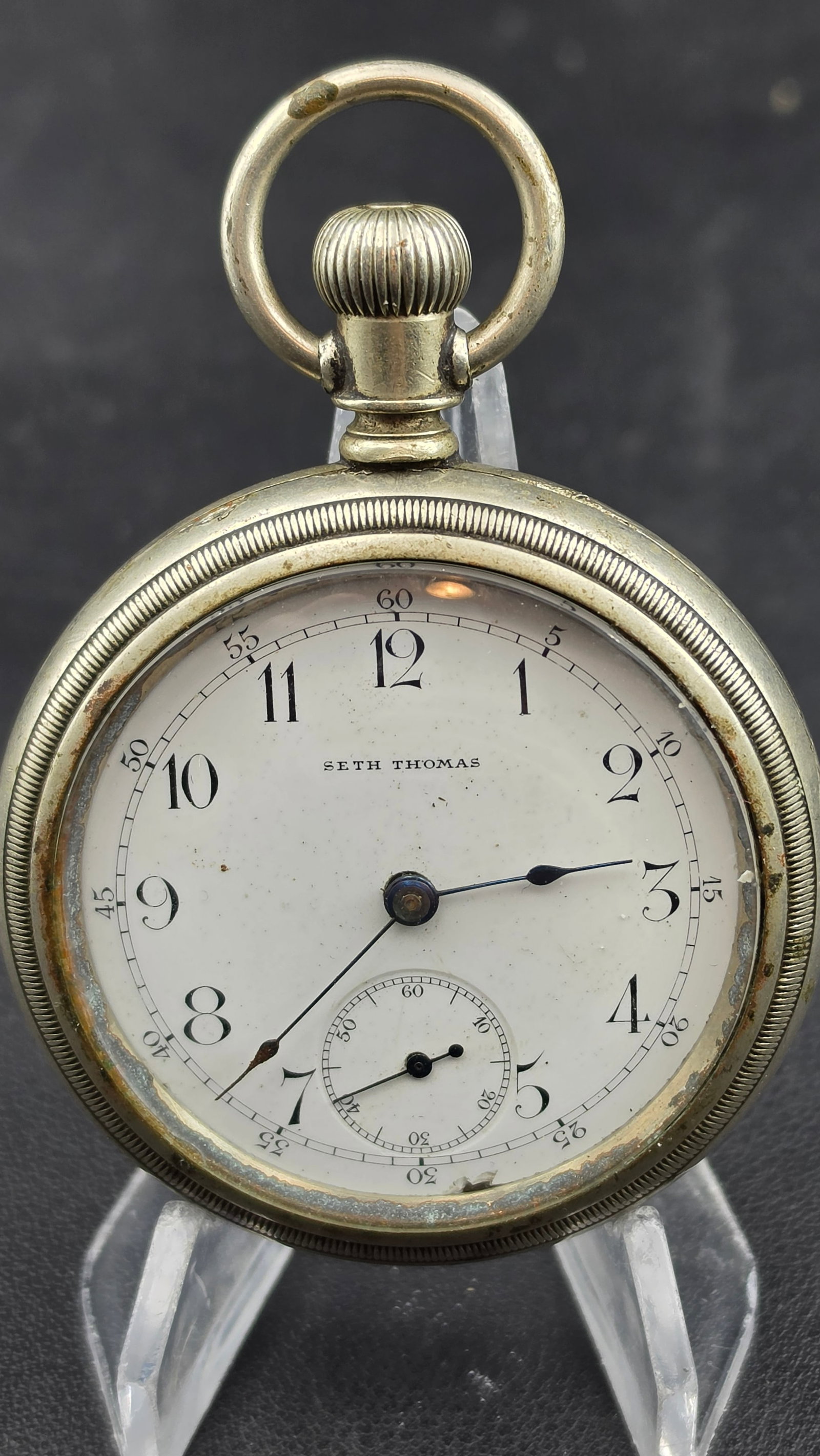 1905 Seth Thomas Pocket Watch Grade 57 18s 7 Jewel Thomaston Connecticut A.W.Co. Case Safety Pinion (1 of 8)