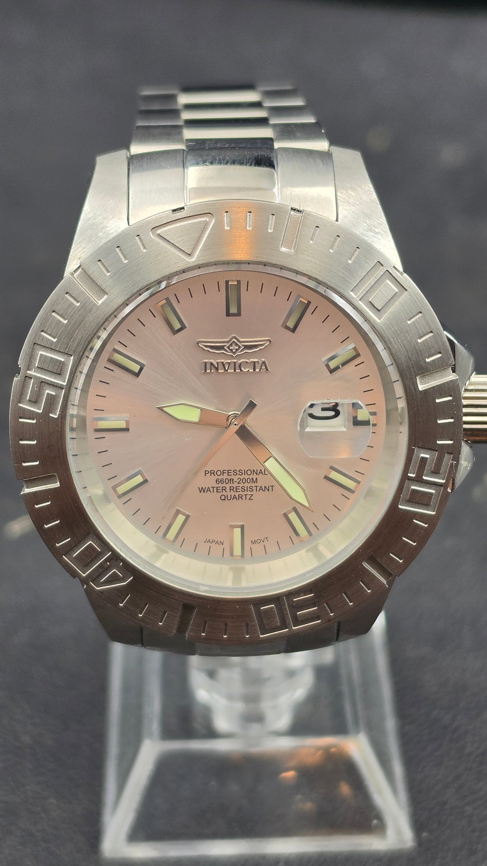 Invicta Pro Diver Men's 44mm Stainless Steel Silver Dial Quartz Watch Model 14048 NOS New Battery (1 of 9)