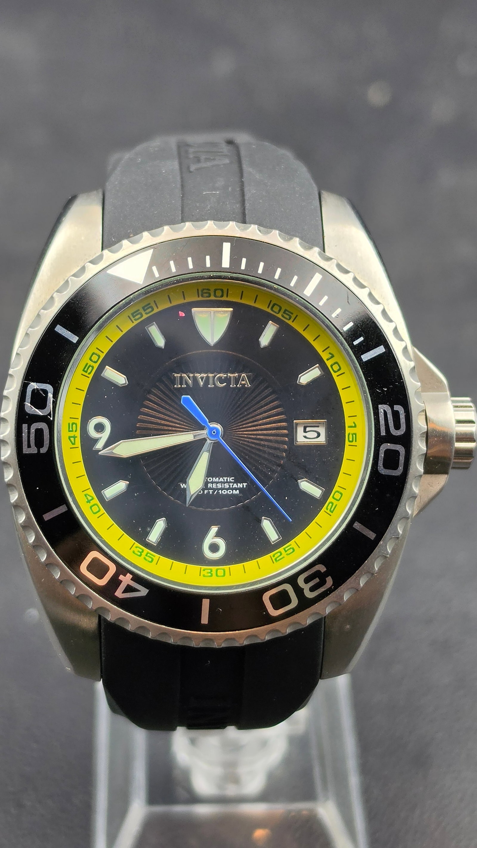 Invicta Pro Diver Master of the Oceans Automatic NH25A 21J 47mm Model 6037 Black Yellow Bezel Men's (1 of 8)