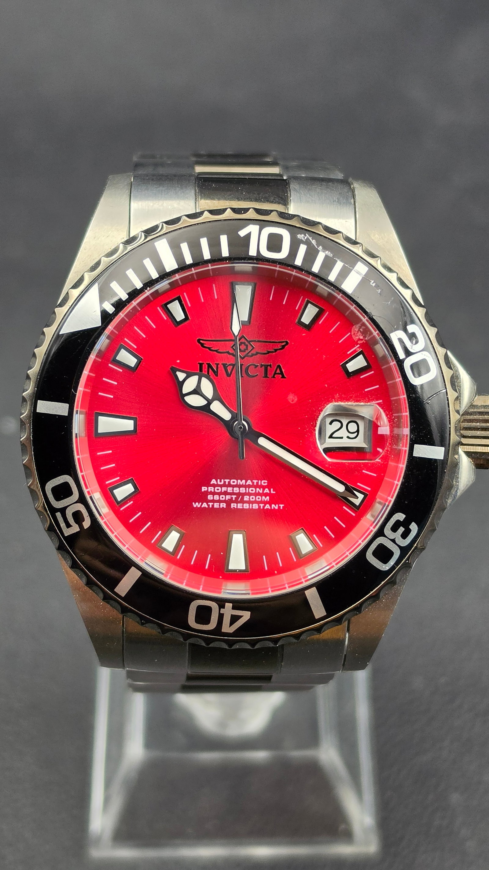 Invicta Pro Diver 10494 Automatic Red Dial Stainless Steel 44mm Diver Watch 2008 NH35A (1 of 9)