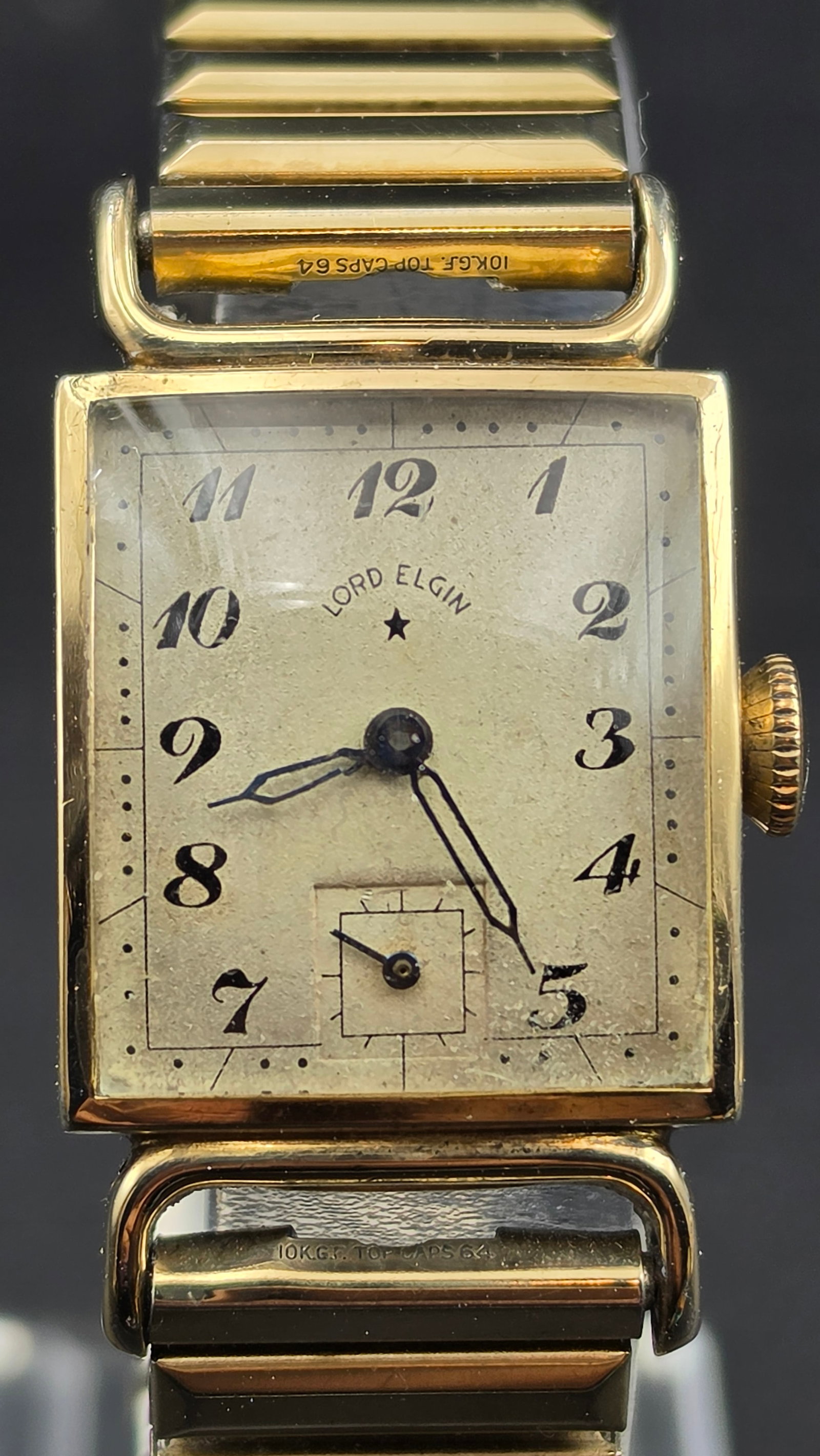 Vintage 1950s Lord Elgin Star 21 Jewel Grade 559 14KT Gold Filled Tank Watch Running 21.51mm (1 of 12)