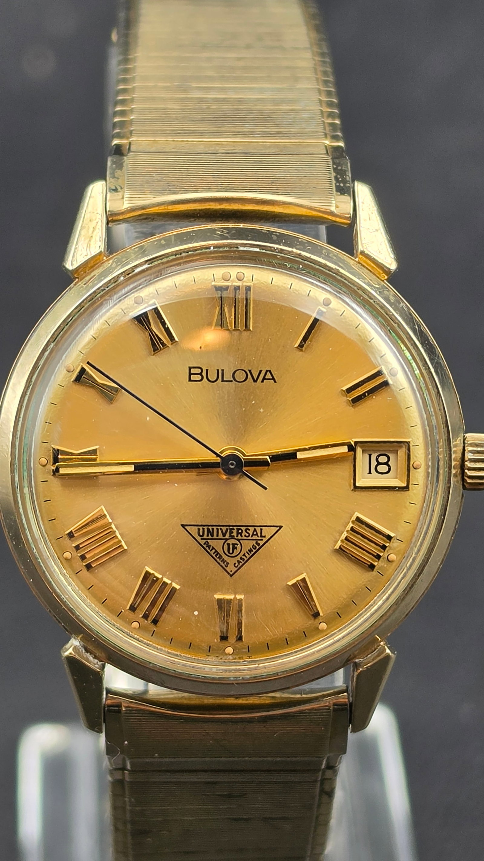 Vintage 1975 Bulova 11AOACO 17 Jewel Swiss Automatic Date 10KT RGP Case Service Award Watch 33.04mm (1 of 11)
